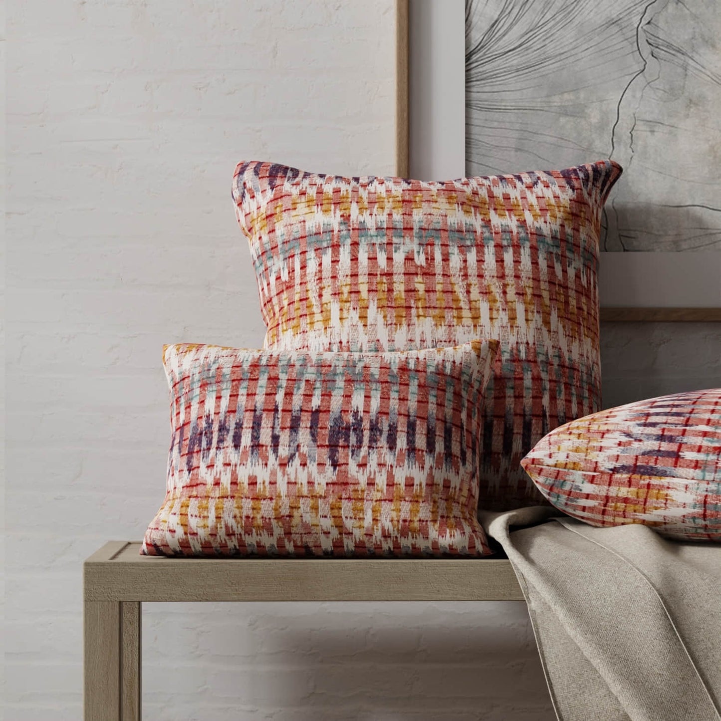 Ernest Ruby made up on pillows