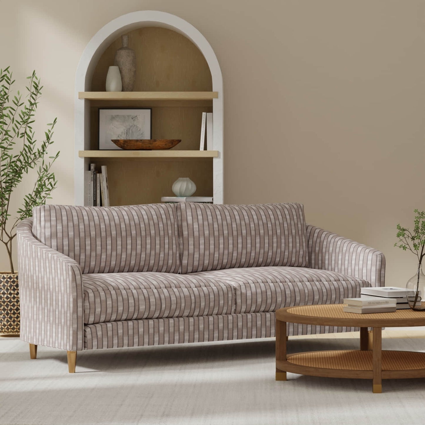 Foundry Greystone upholstered on a couch