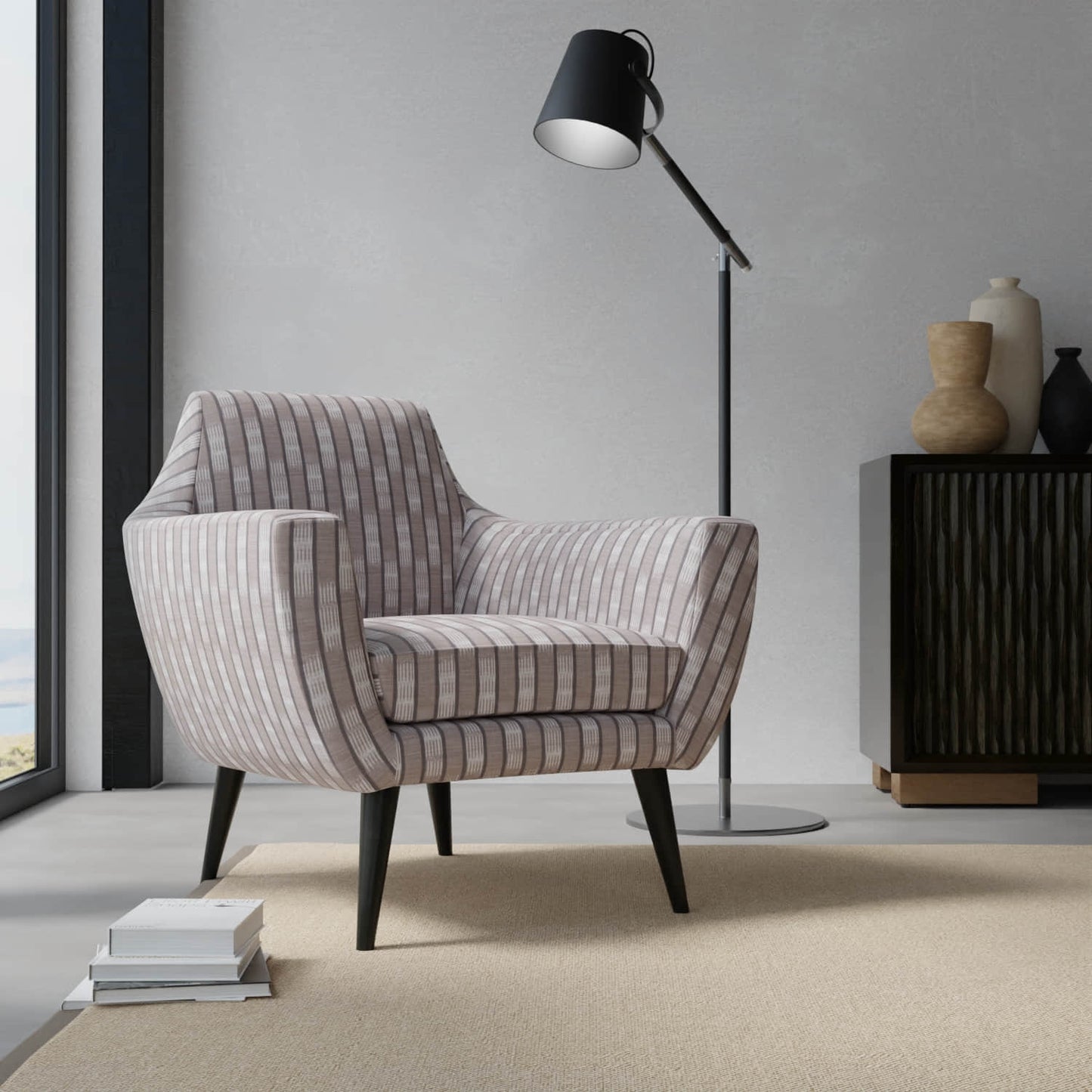 Foundry Greystone upholstered on a contemporary chair