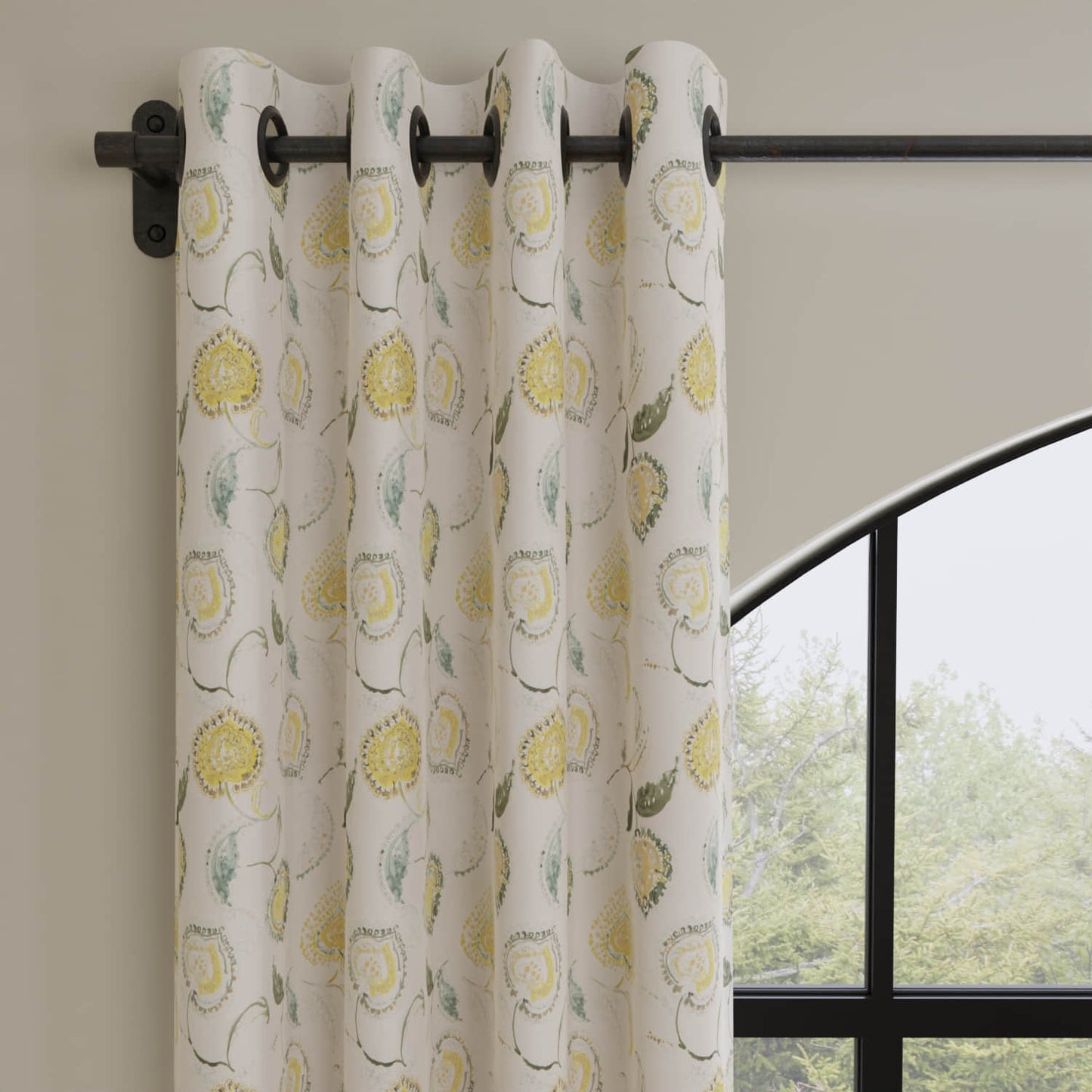 Gable Saffron made up on drapery