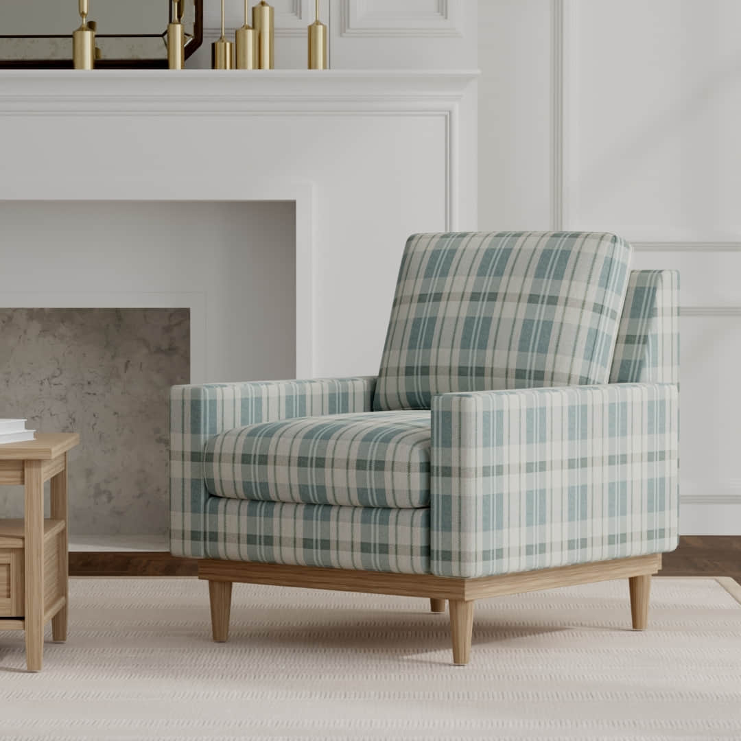 Harley Oasis upholstered on a mid century modern chair