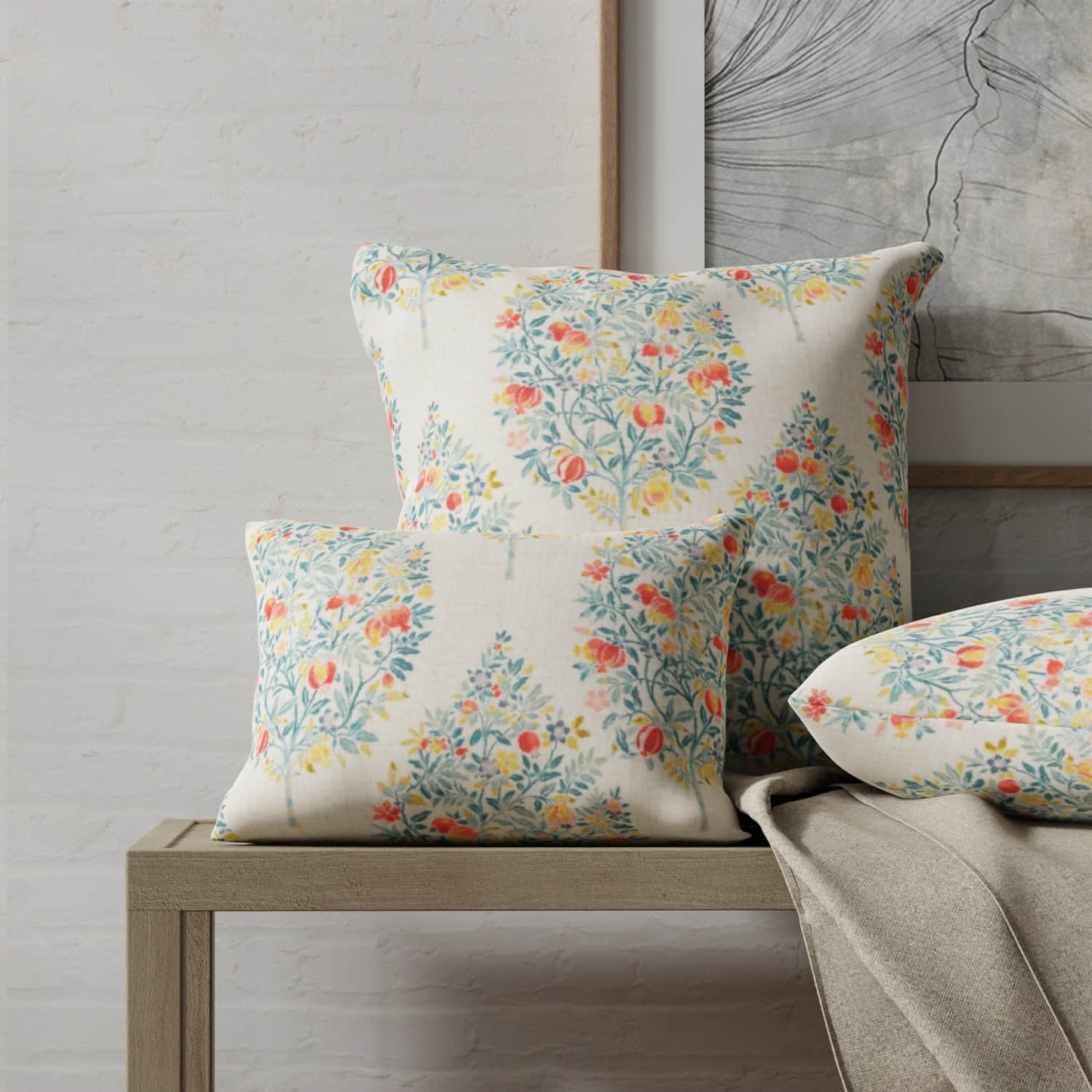 Hayward Seaglass made up on pillows