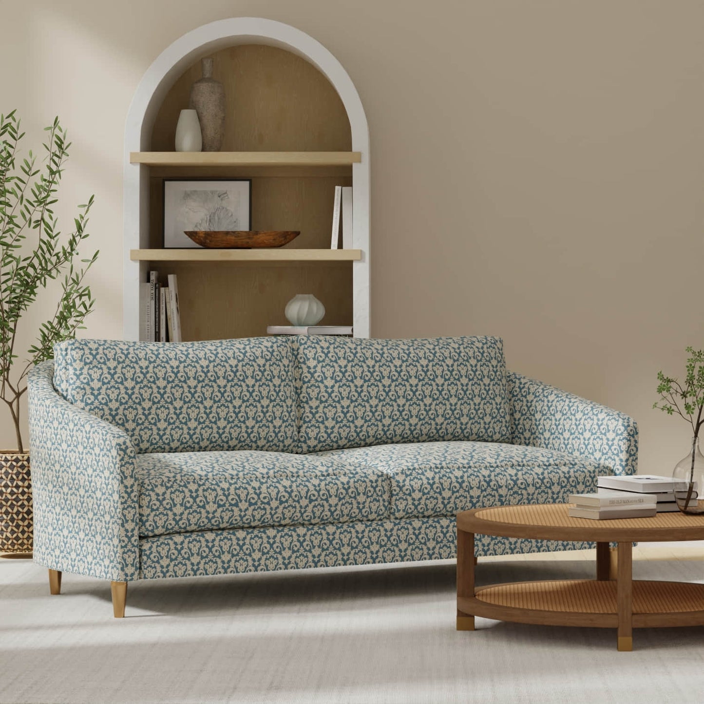 Holcomb Royal upholstered on a couch