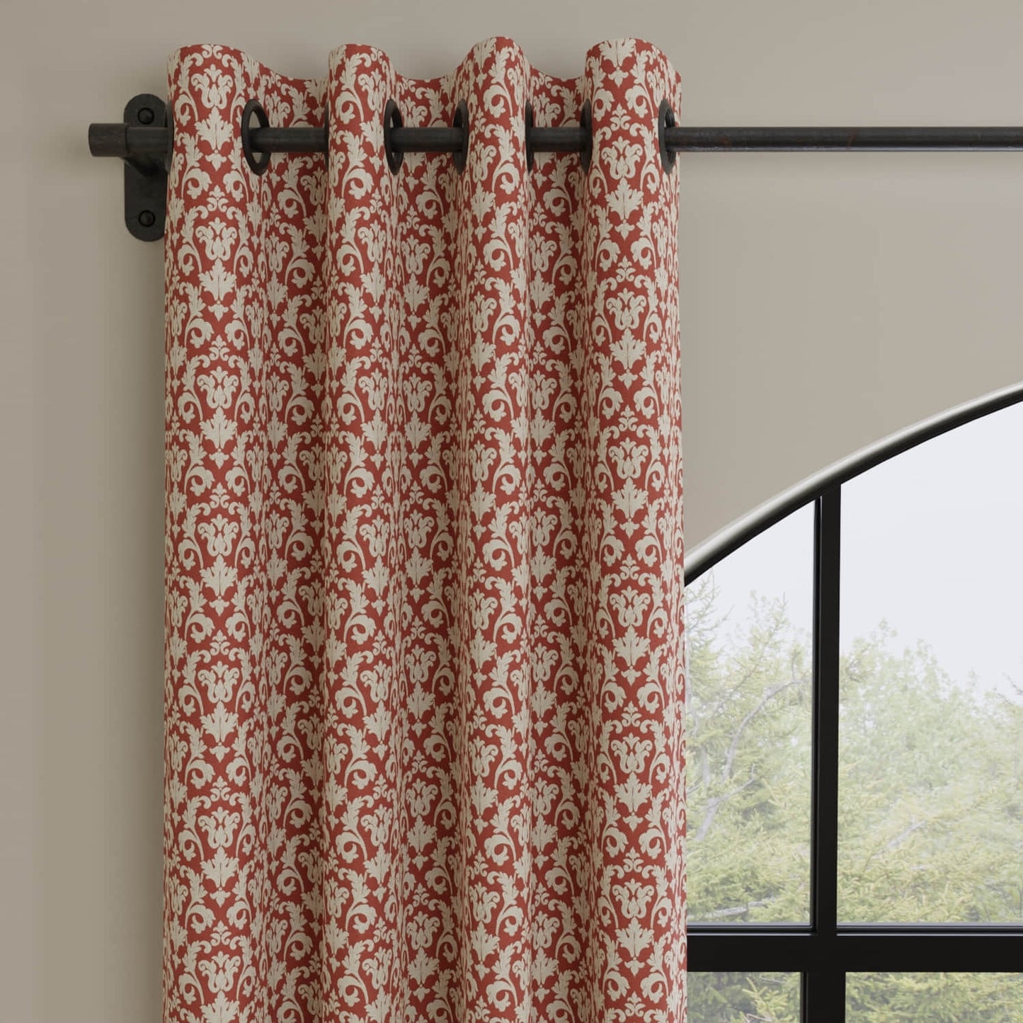 Holcomb Ruby made up on drapery