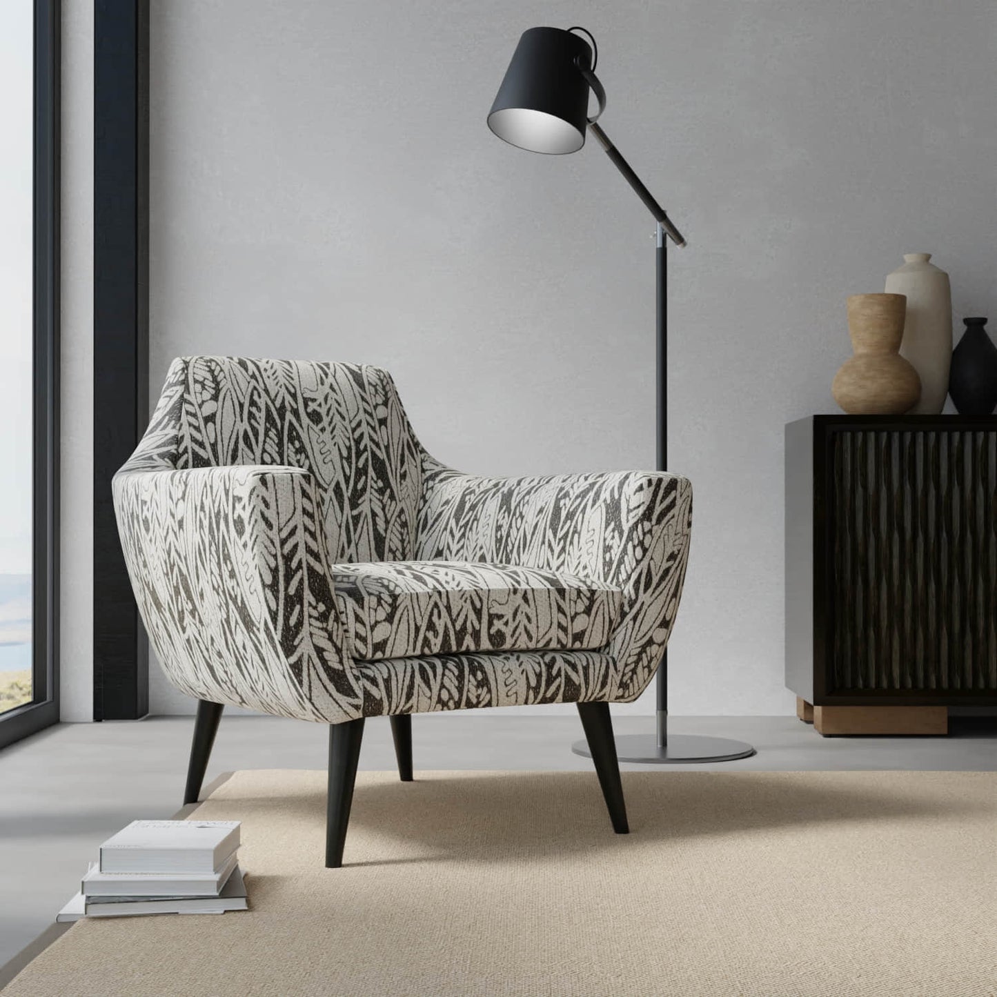 Jazz Raven upholstered on a contemporary chair