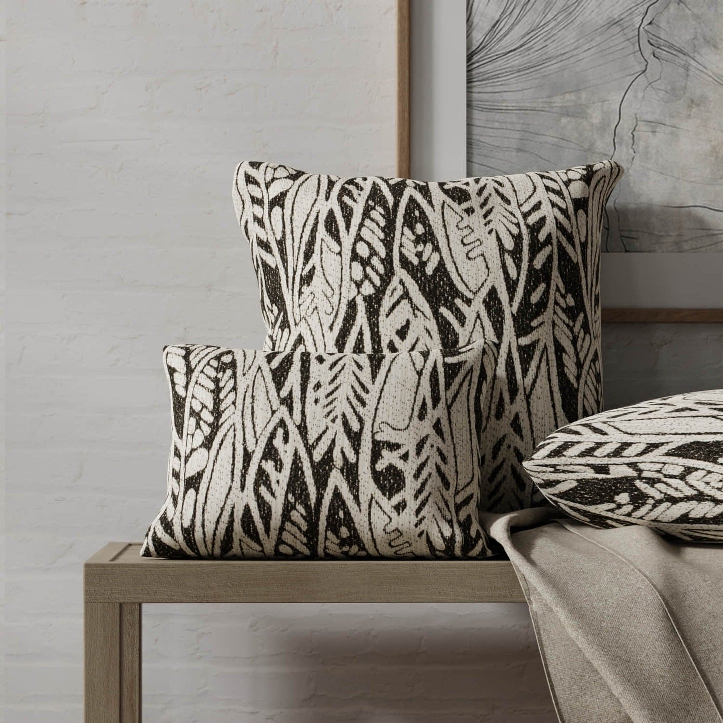 Jazz Raven made up on pillows