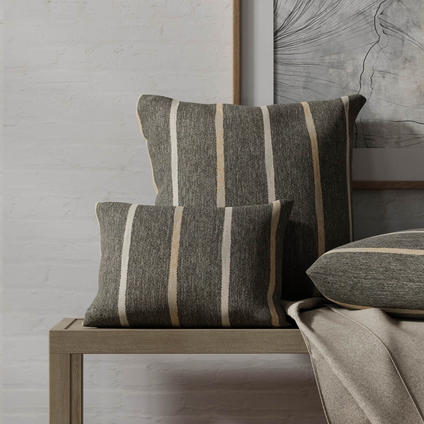 Jubilee Graphite made up on pillows