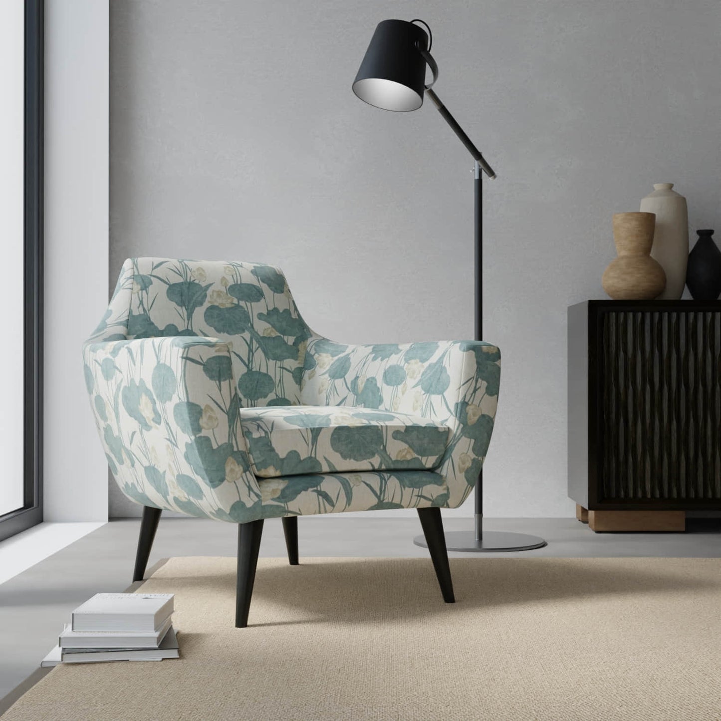 Lenox Lagoon upholstered on a contemporary chair