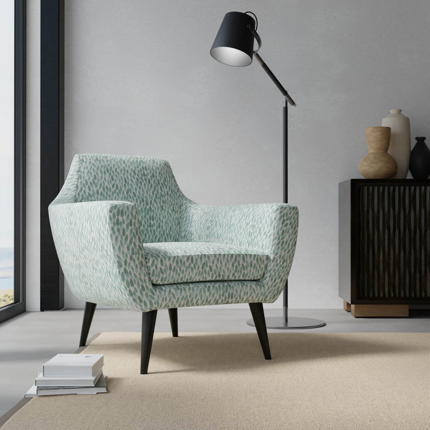 Lucille Capri upholstered on a contemporary chair