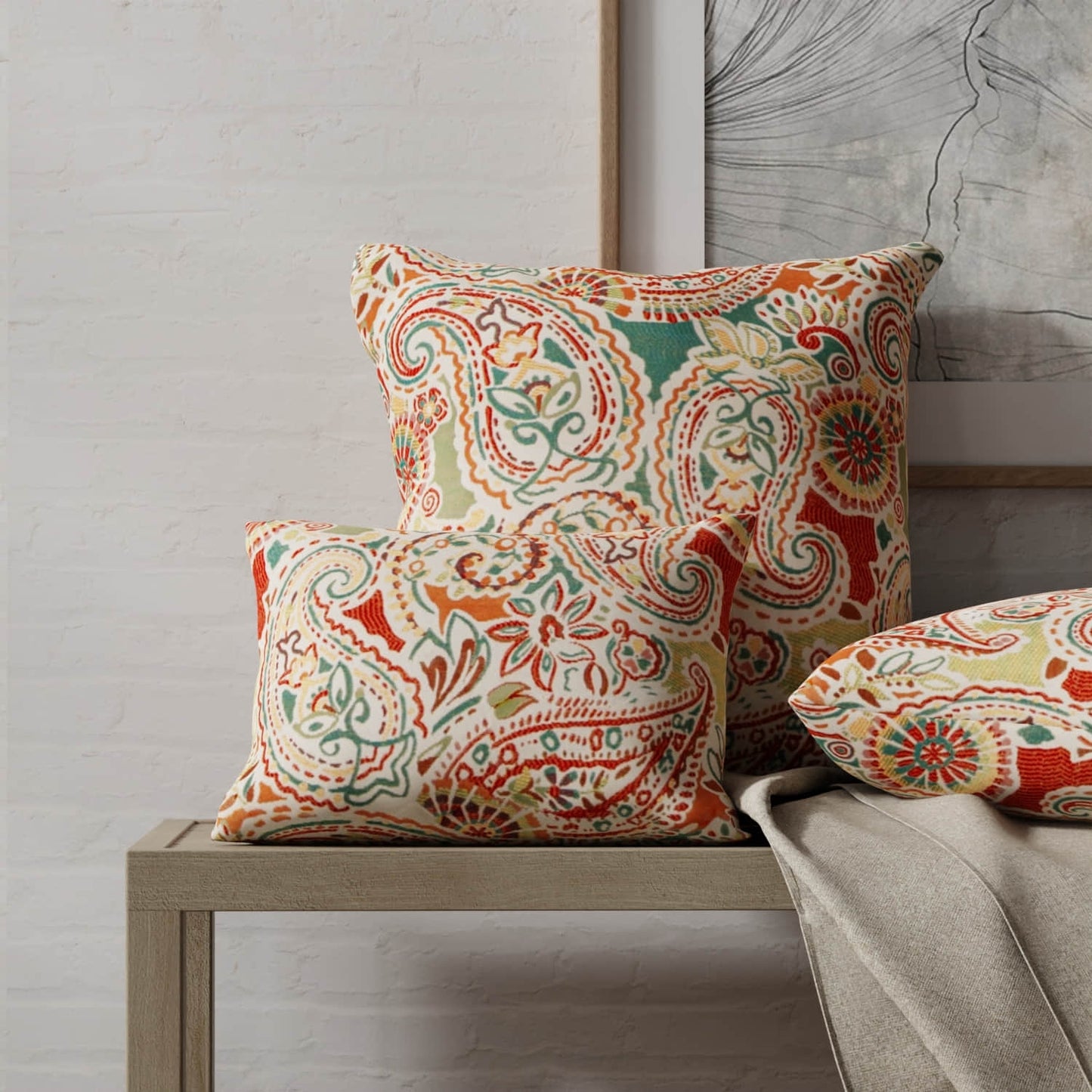 Luna Capri made up on pillows