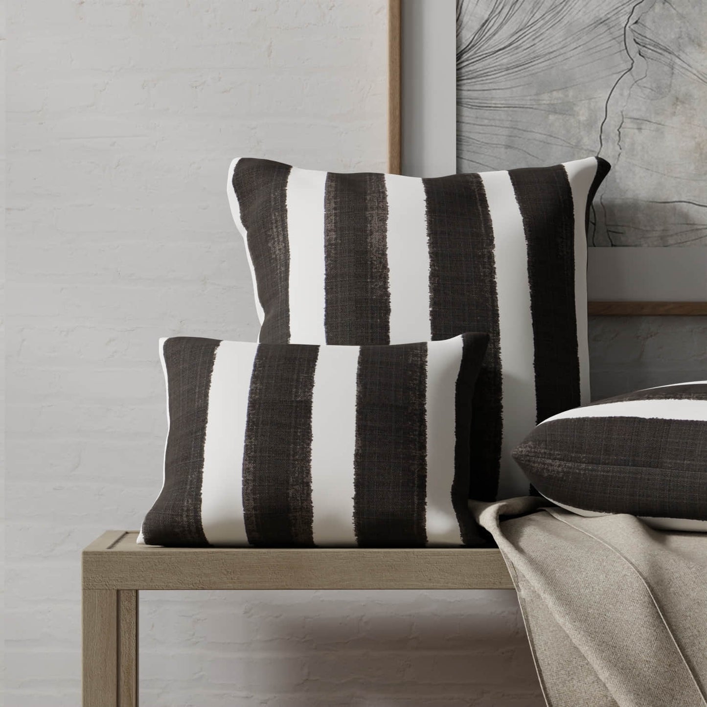 Michaela Coal made up on pillows