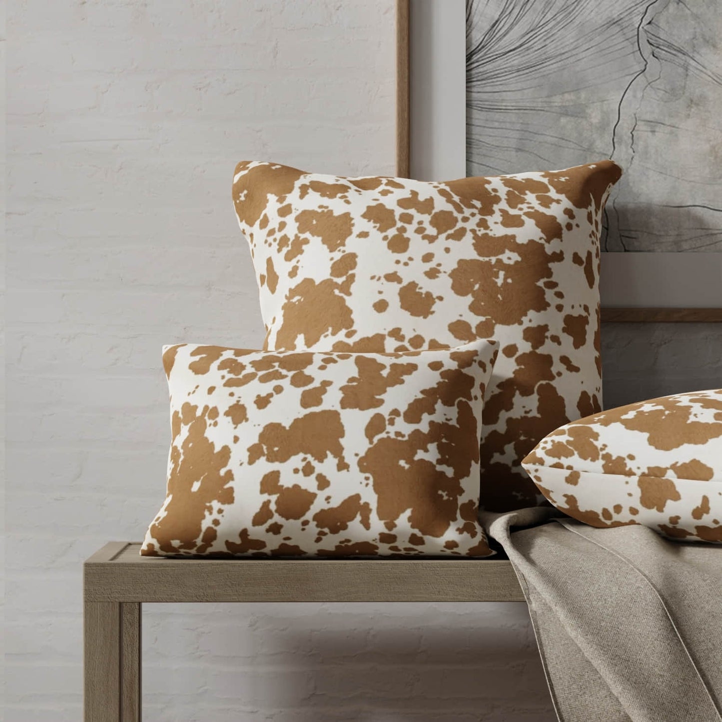 Neely Pecan made up on pillows