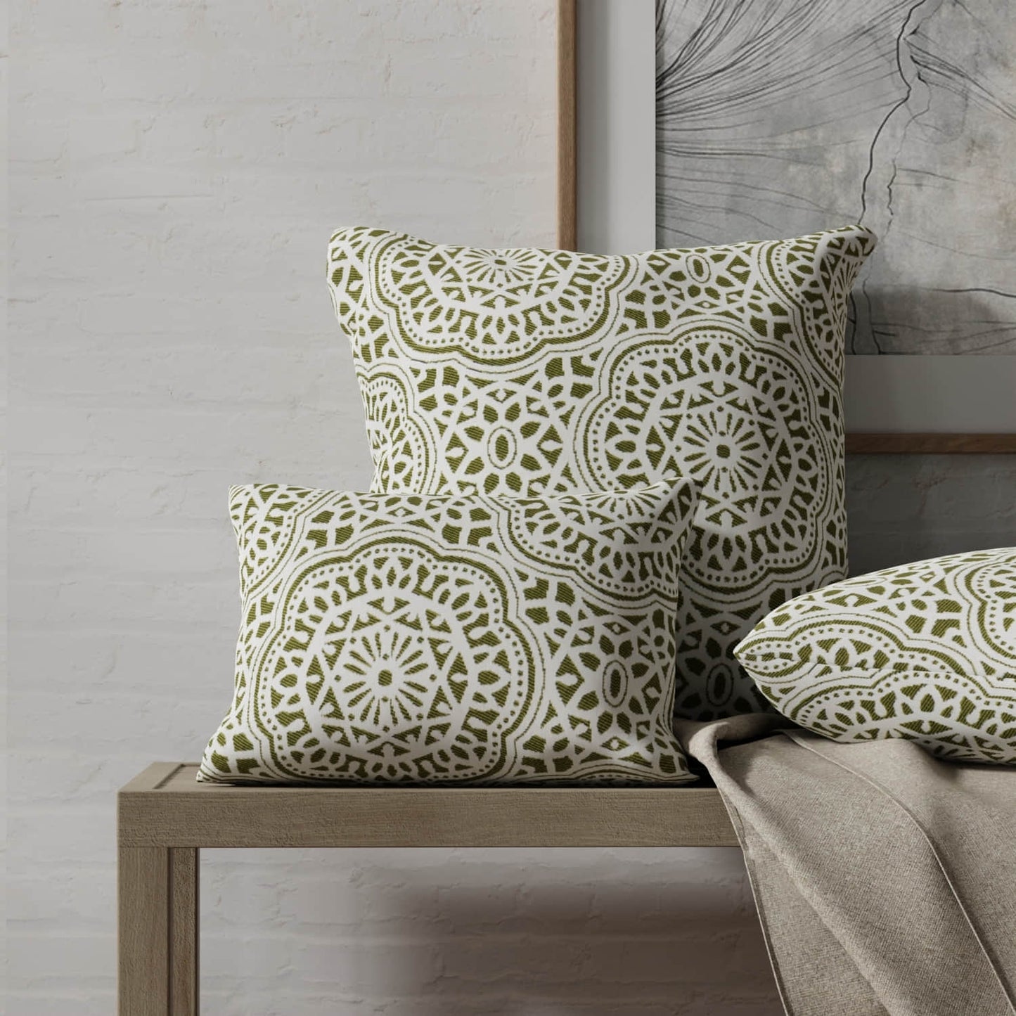 Newman Fern made up on pillows