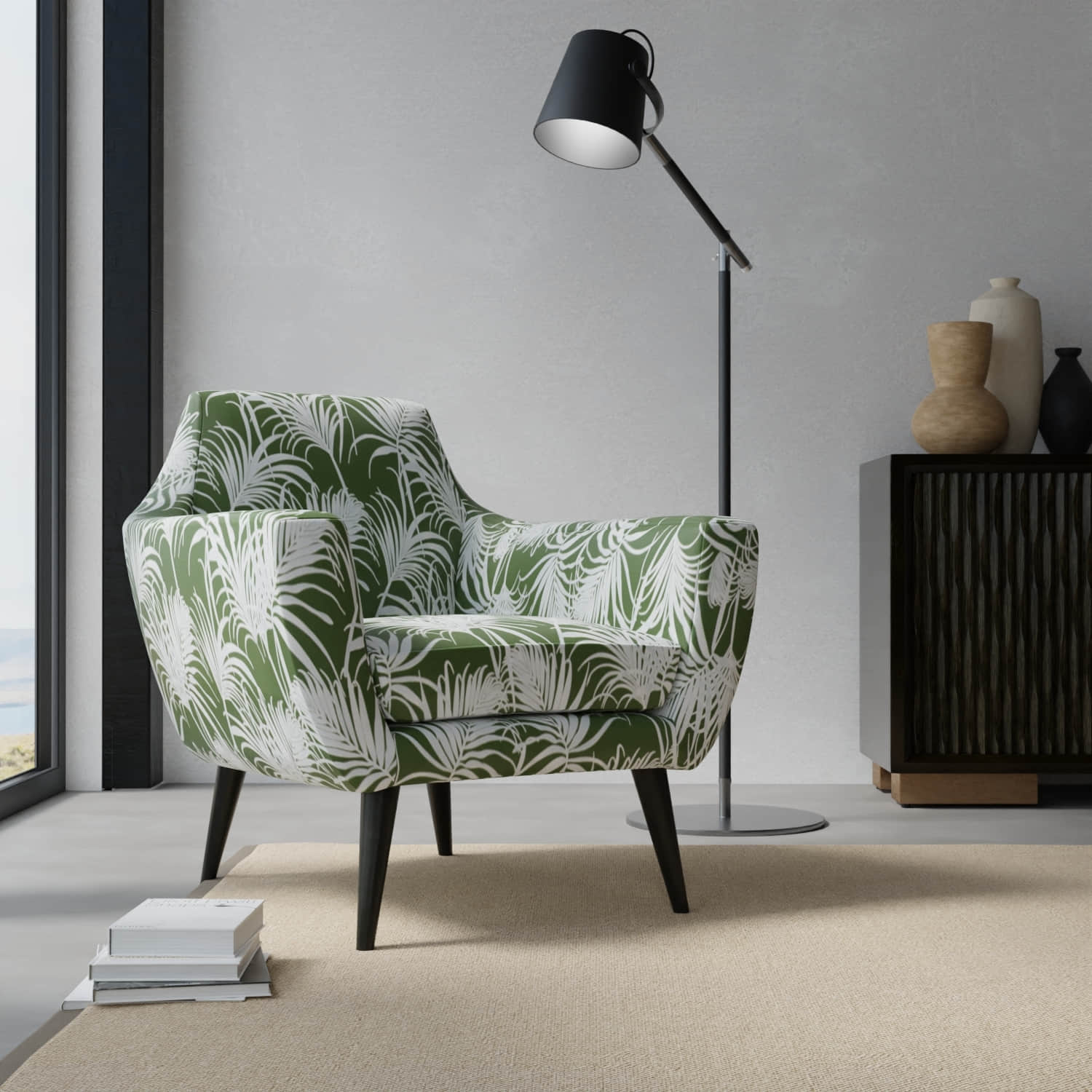 Peterson Fern upholstered on a contemporary chair