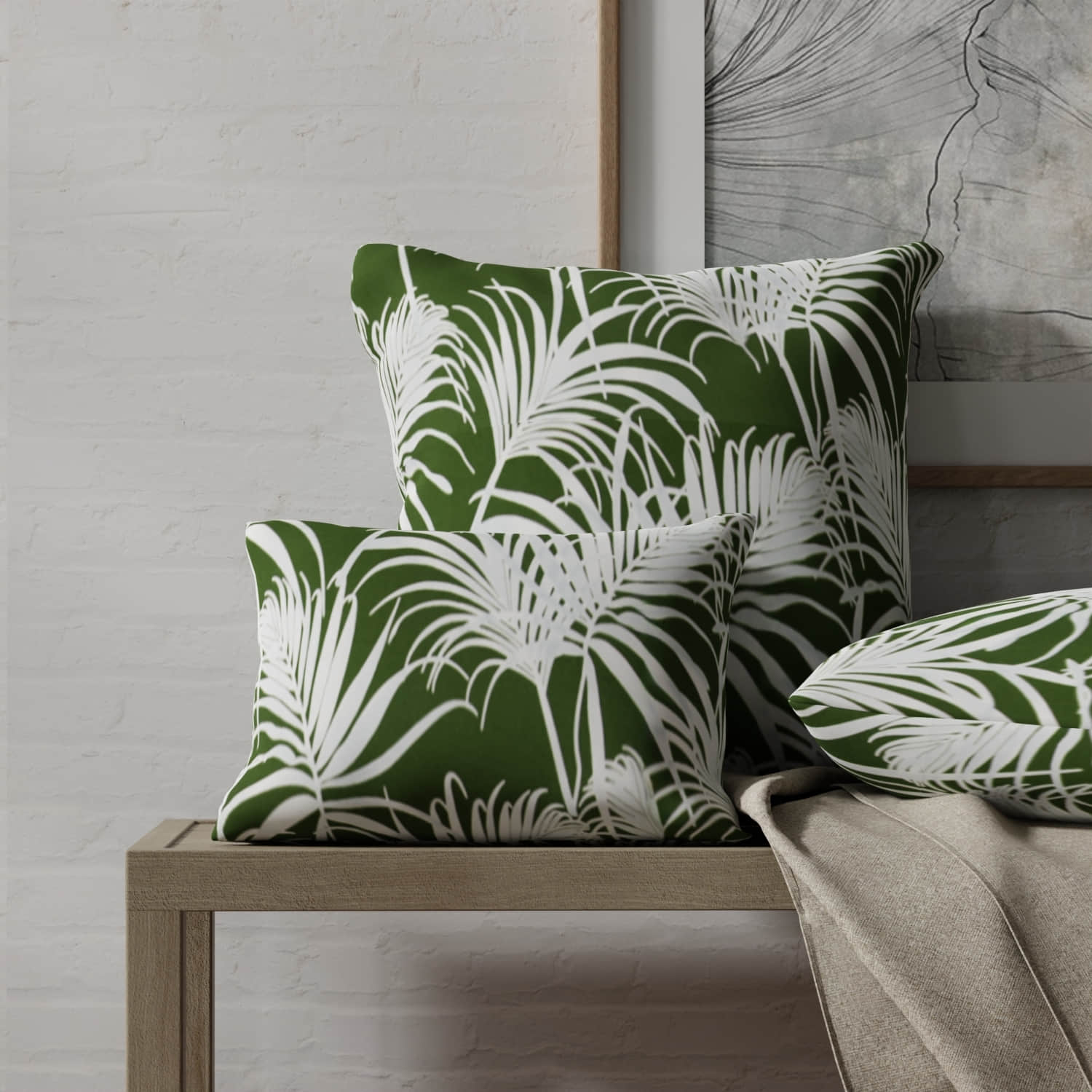 Peterson Fern made up on pillows