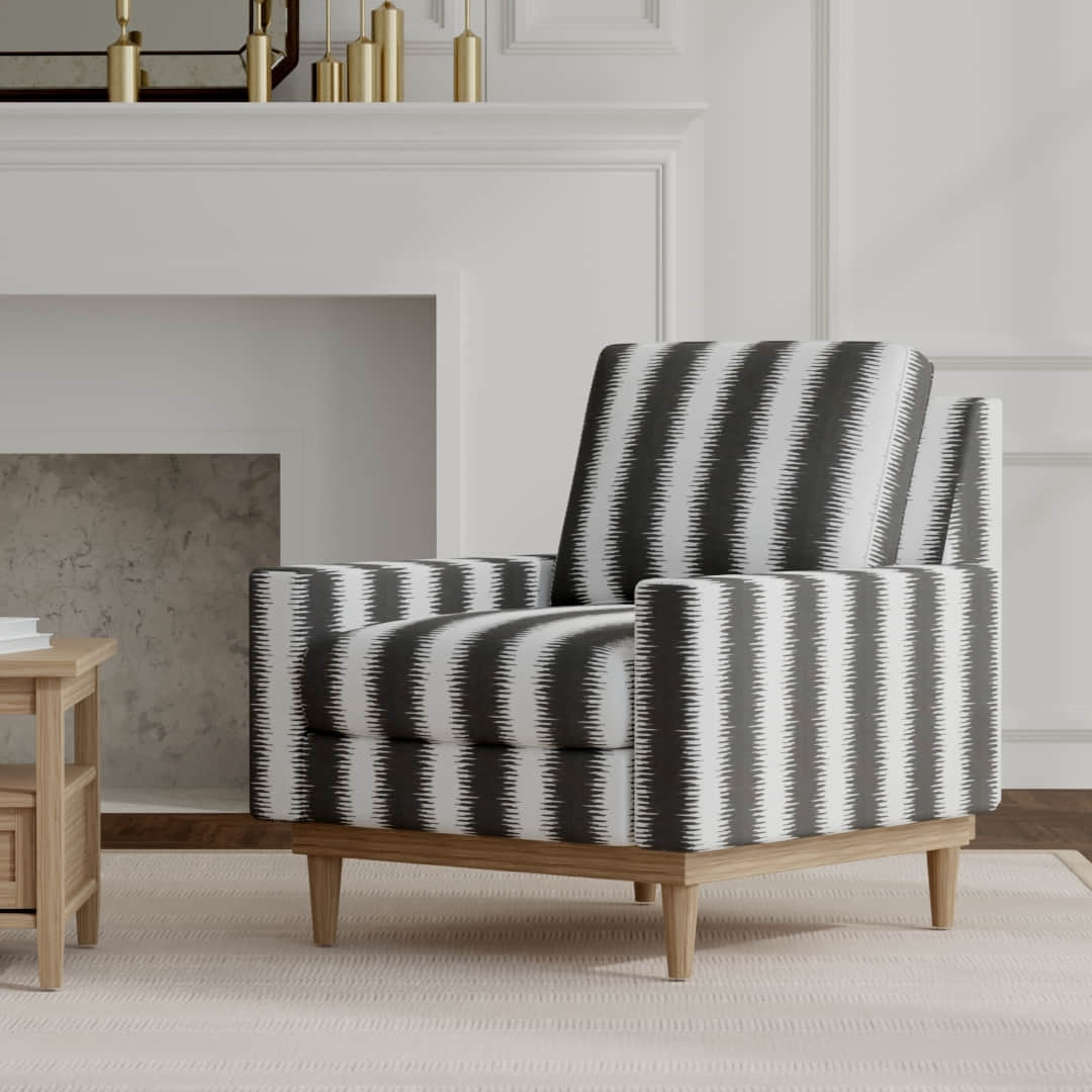 Raina Granite upholstered on a mid century modern chair