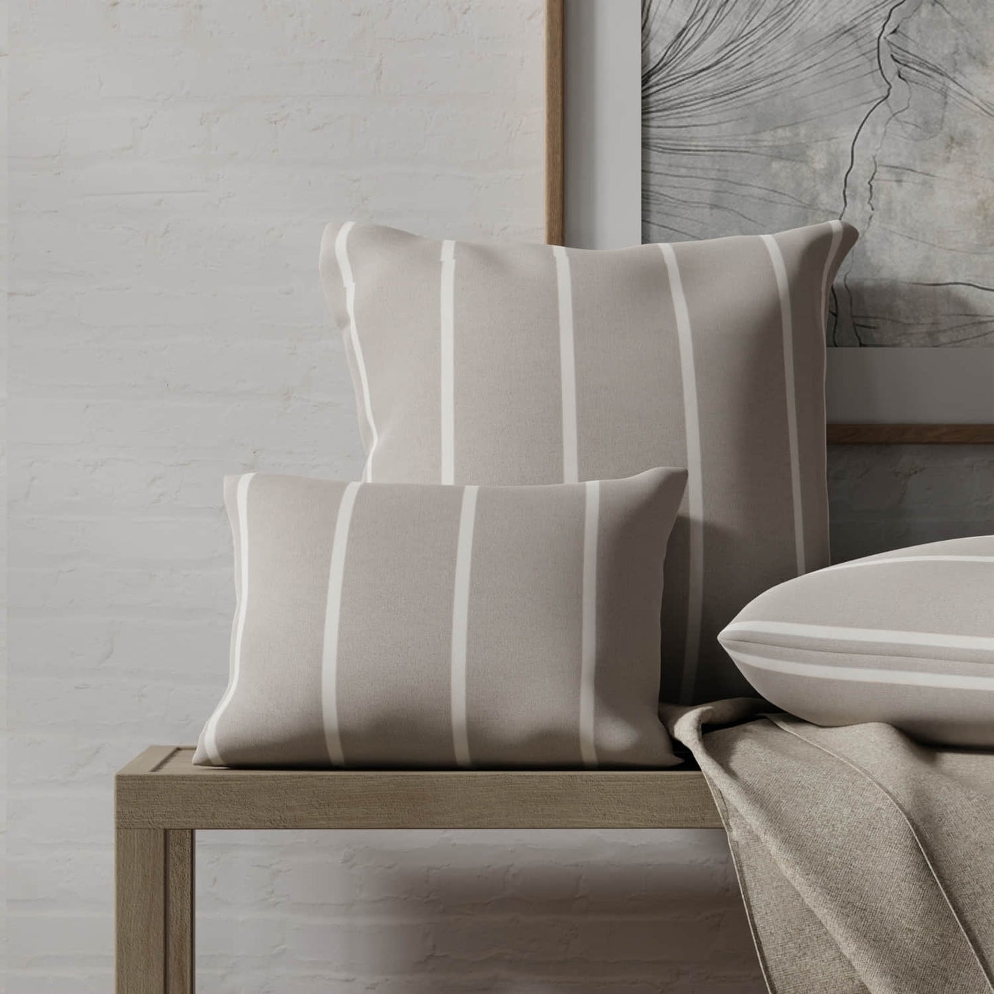 Randolph Grey made up on pillows