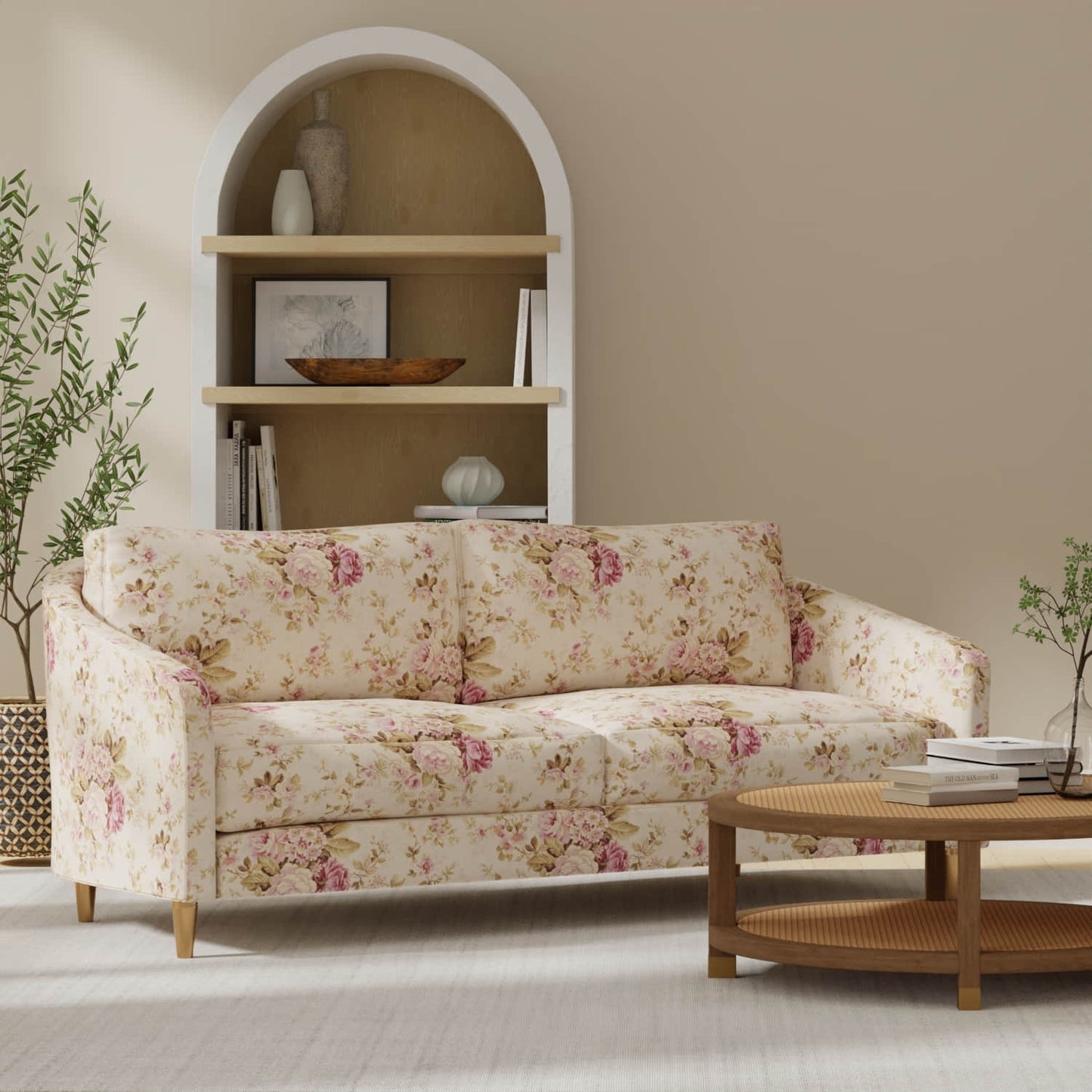 Reid Petal upholstered on a couch