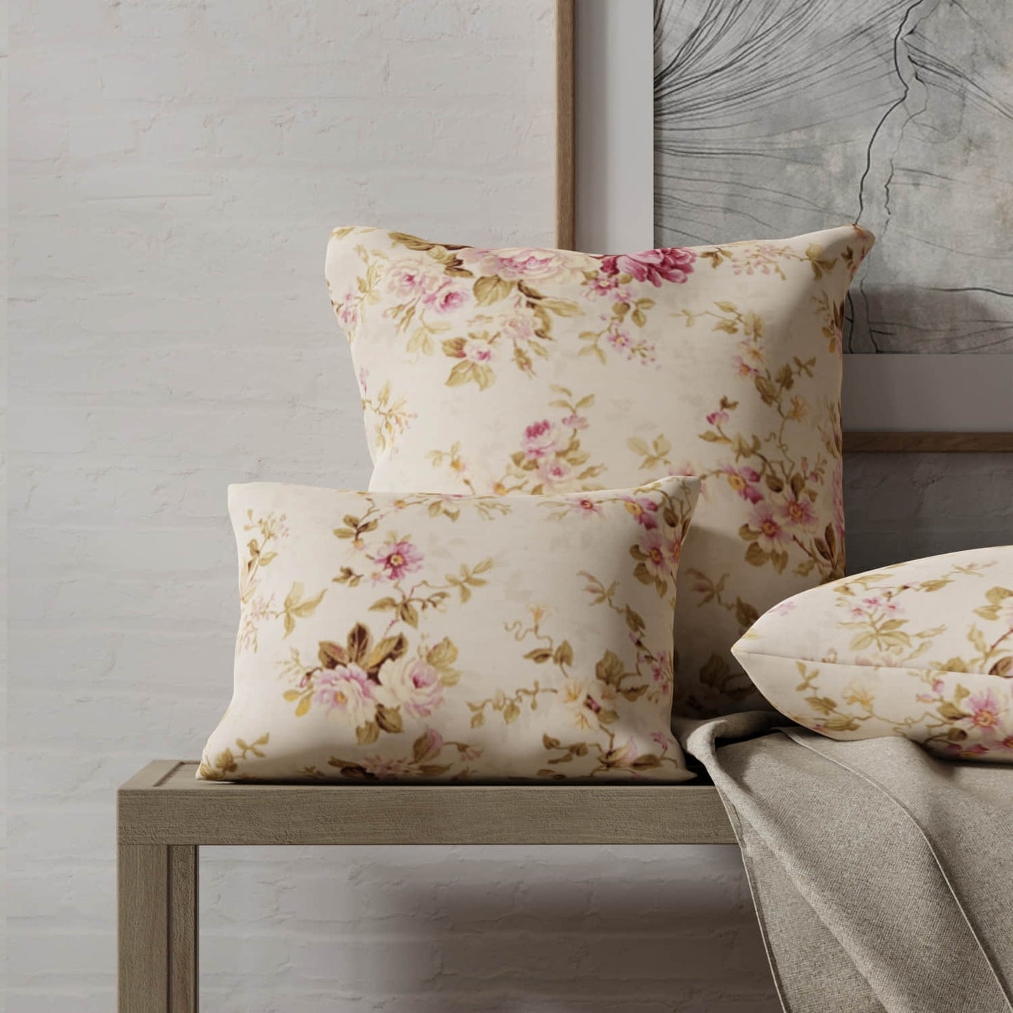 Reid Petal made up on pillows