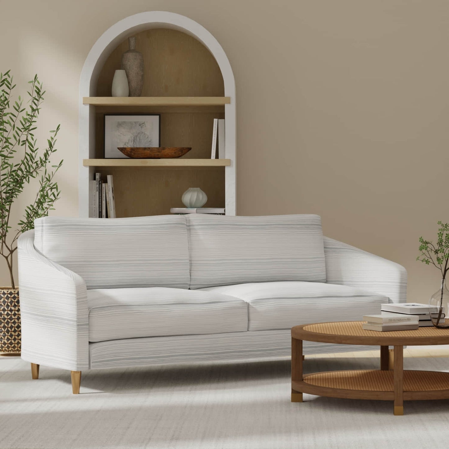 Reynolds Haze upholstered on a couch