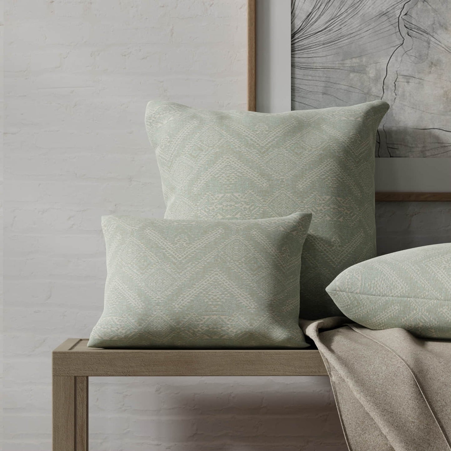 Rhea Haze made up on pillows