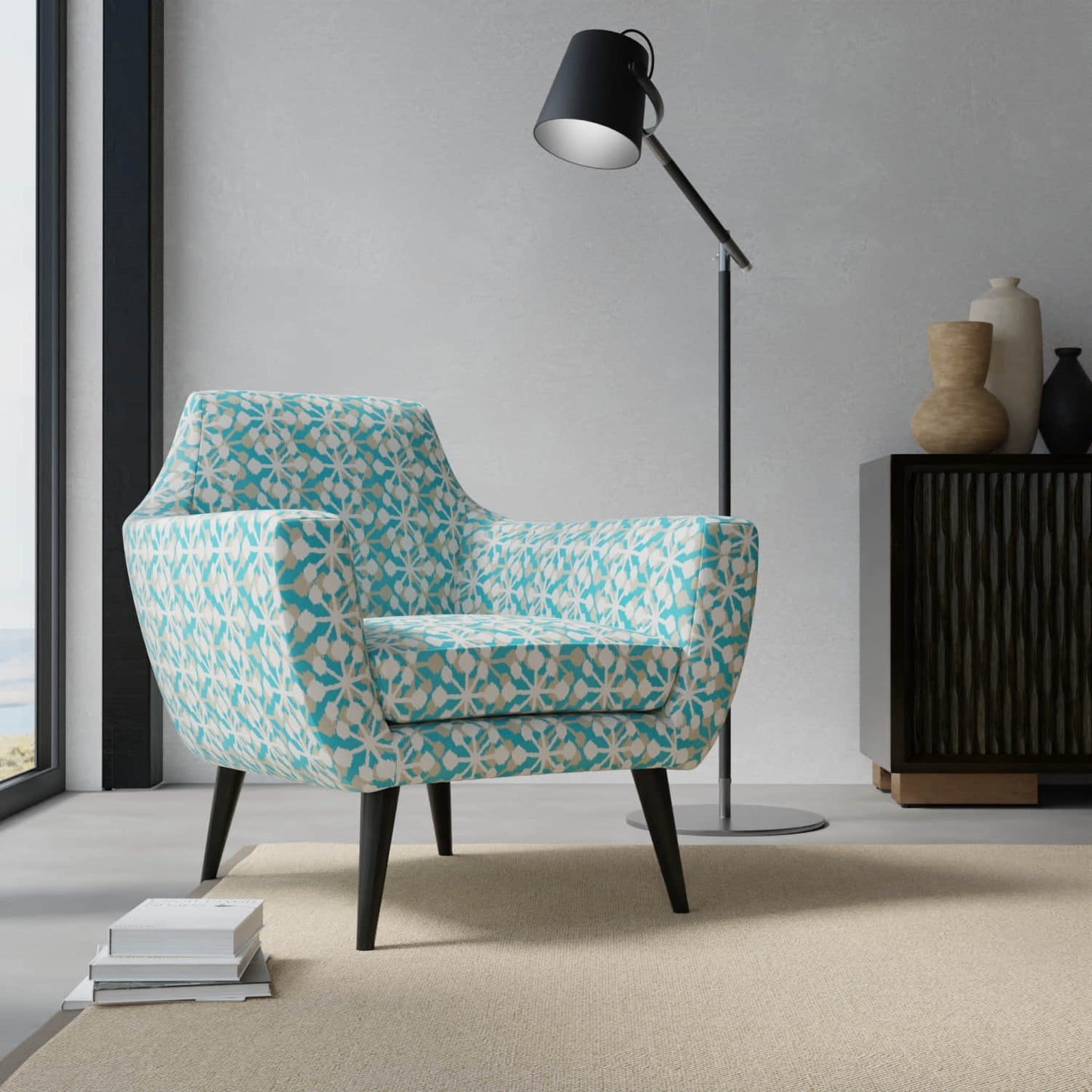 Sawyer Mediterranean upholstered on a contemporary chair