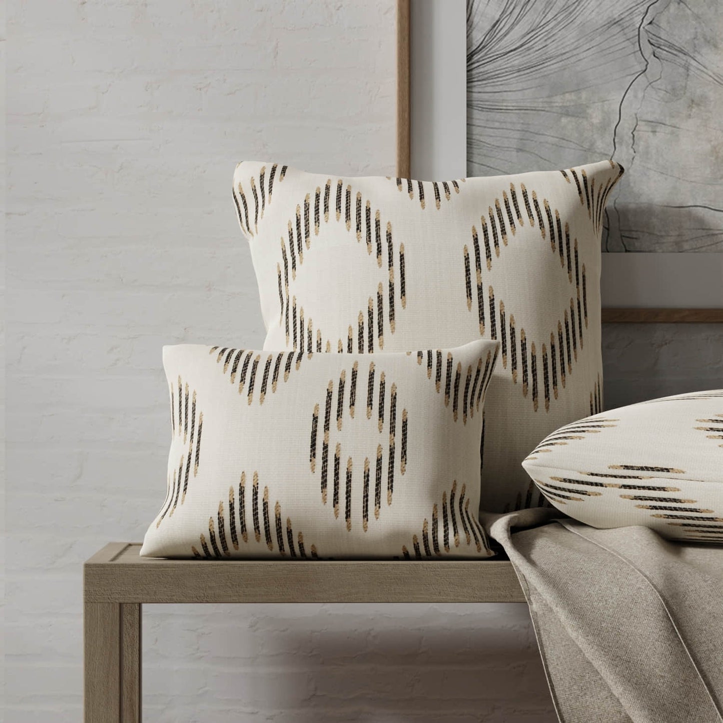 Seth Charcoal made up on pillows