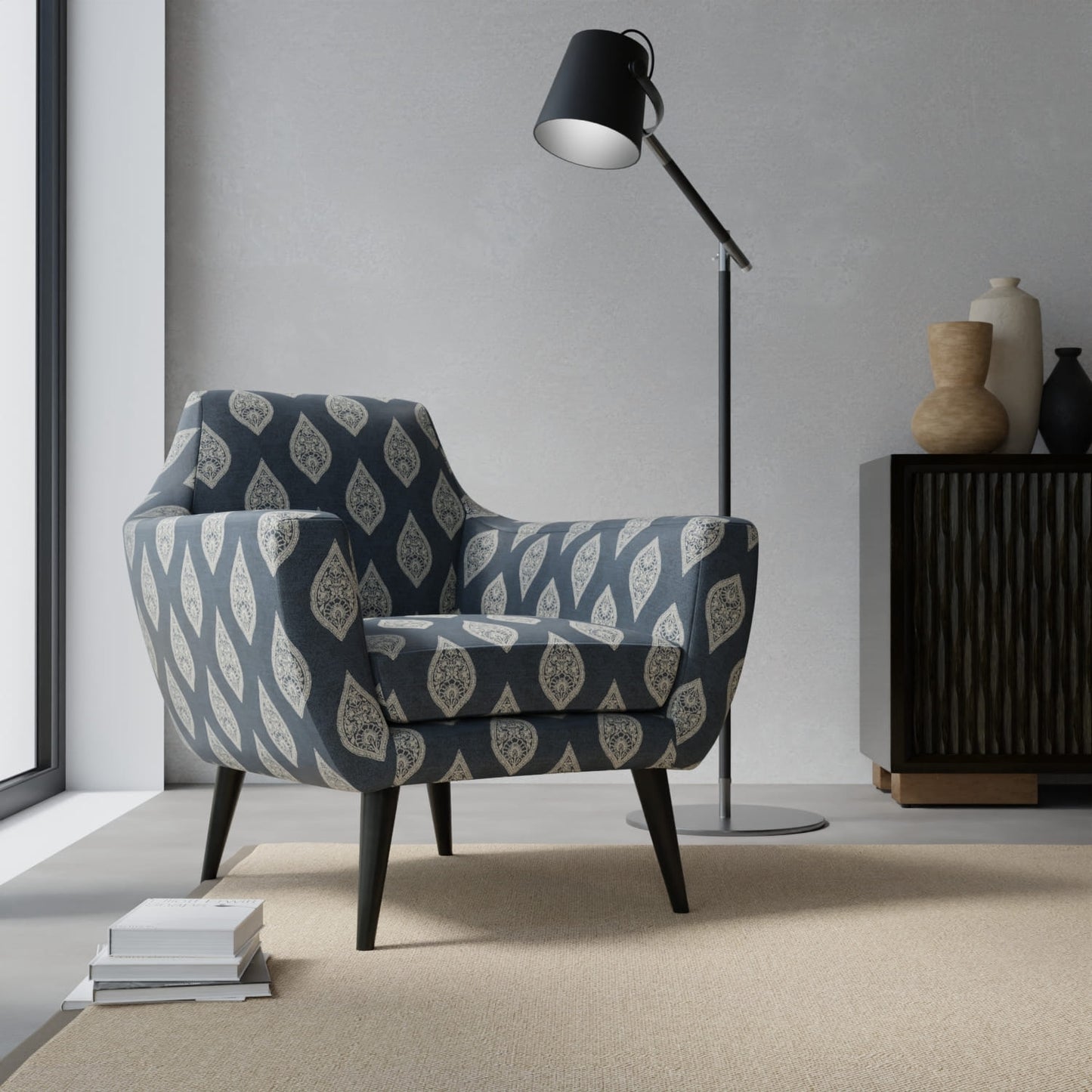 Simone Indigo - Folio Fabrics