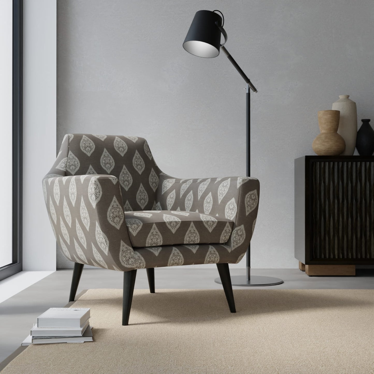 Simone Smoke - Folio Fabrics