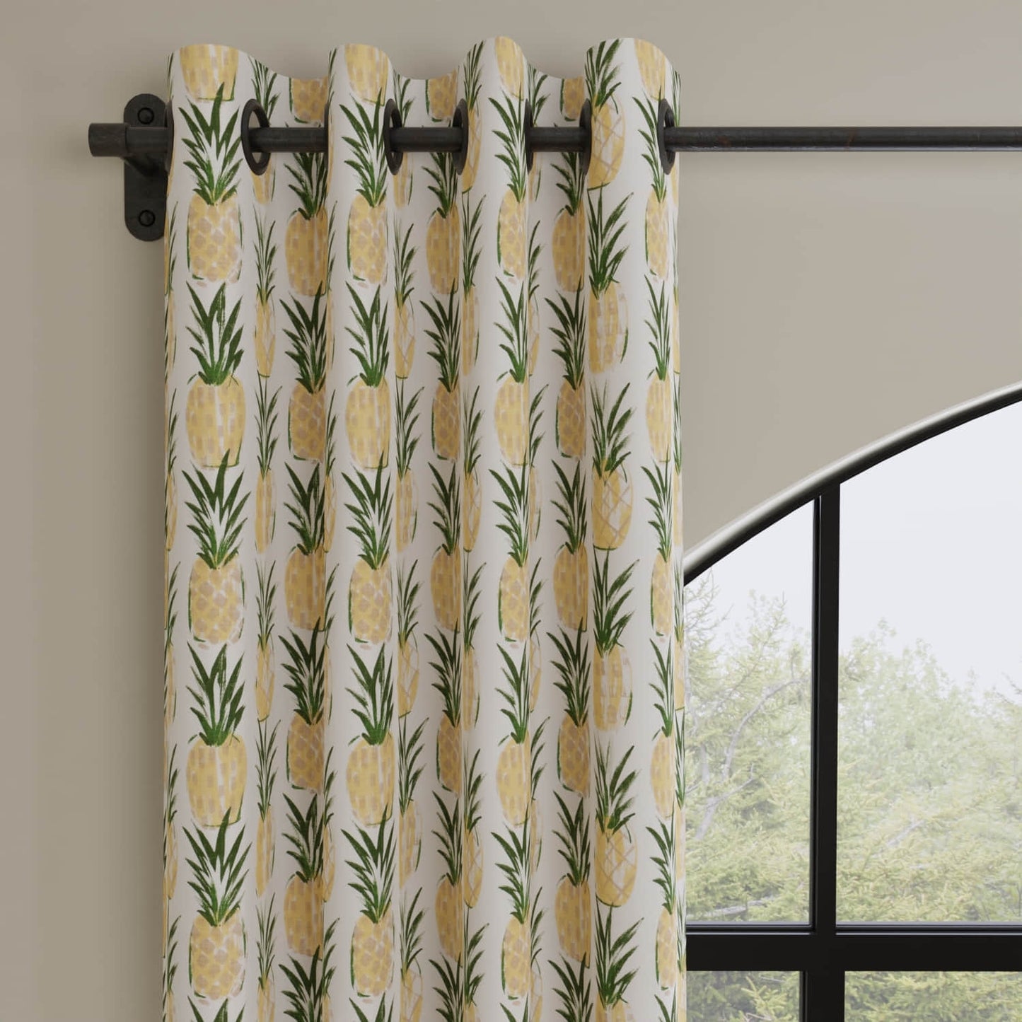 Talley Pineapple made up on drapery