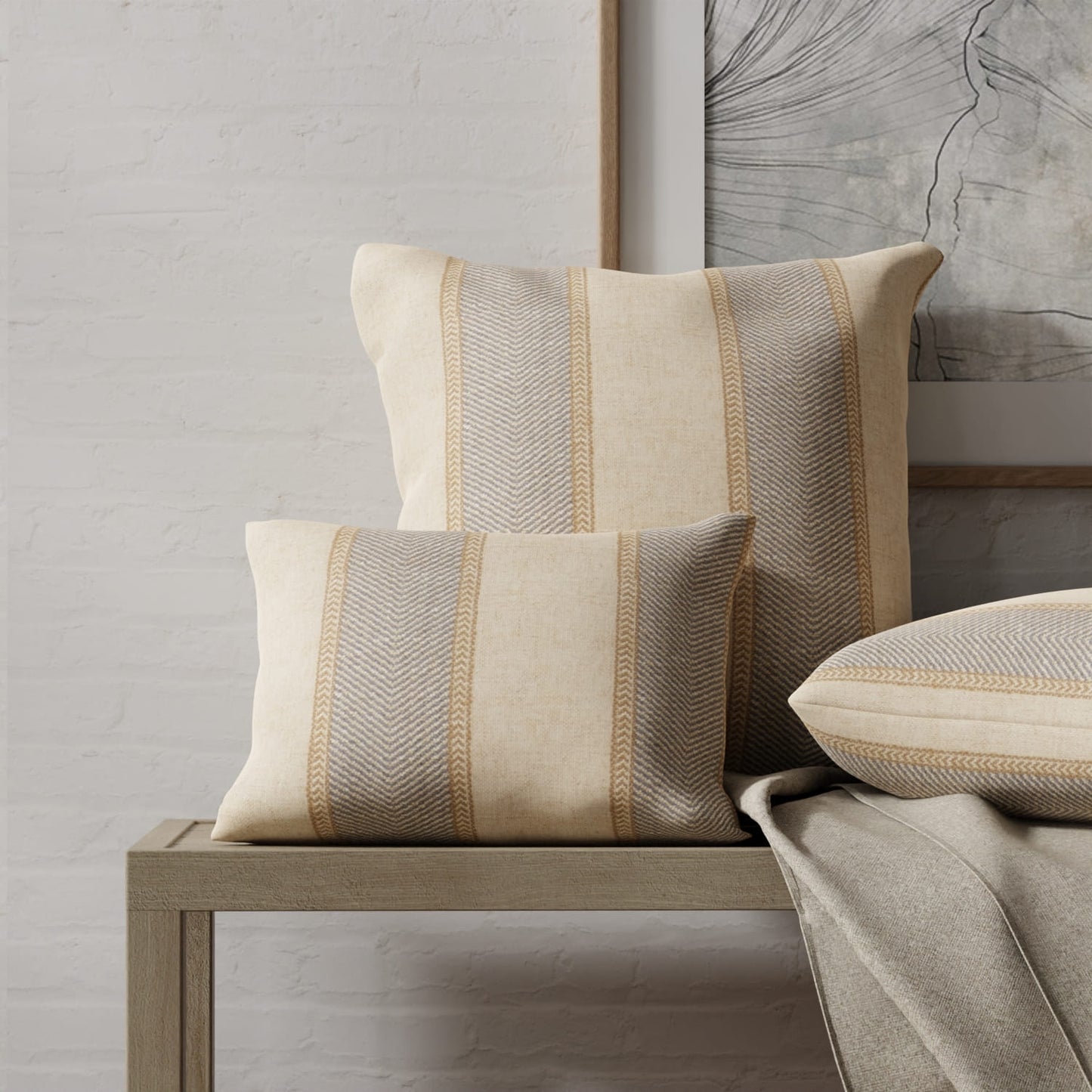 Vela Flint made up on pillows