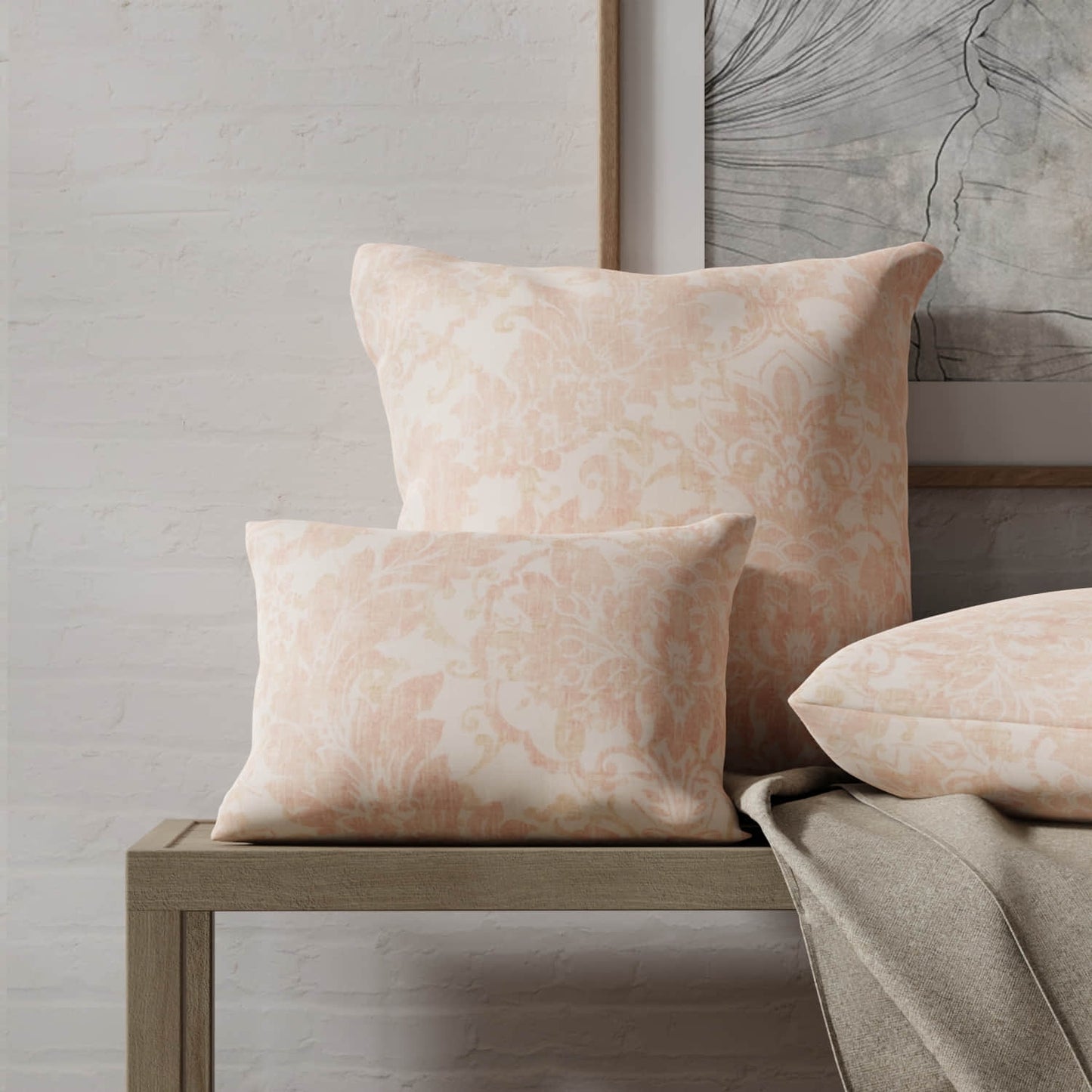 Warby Pink made up on pillows