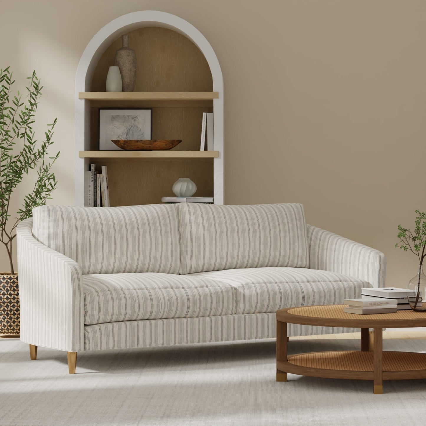 Watson Delft upholstered on a couch