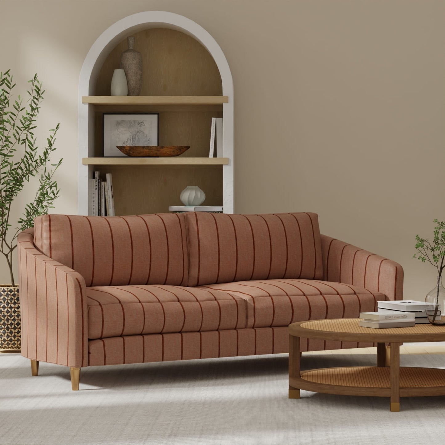 Watts Russet upholstered on a couch