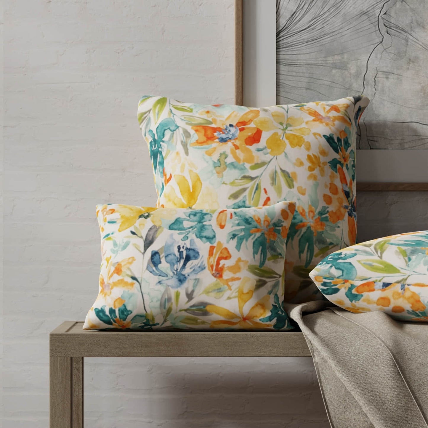 Webber Summer made up on pillows