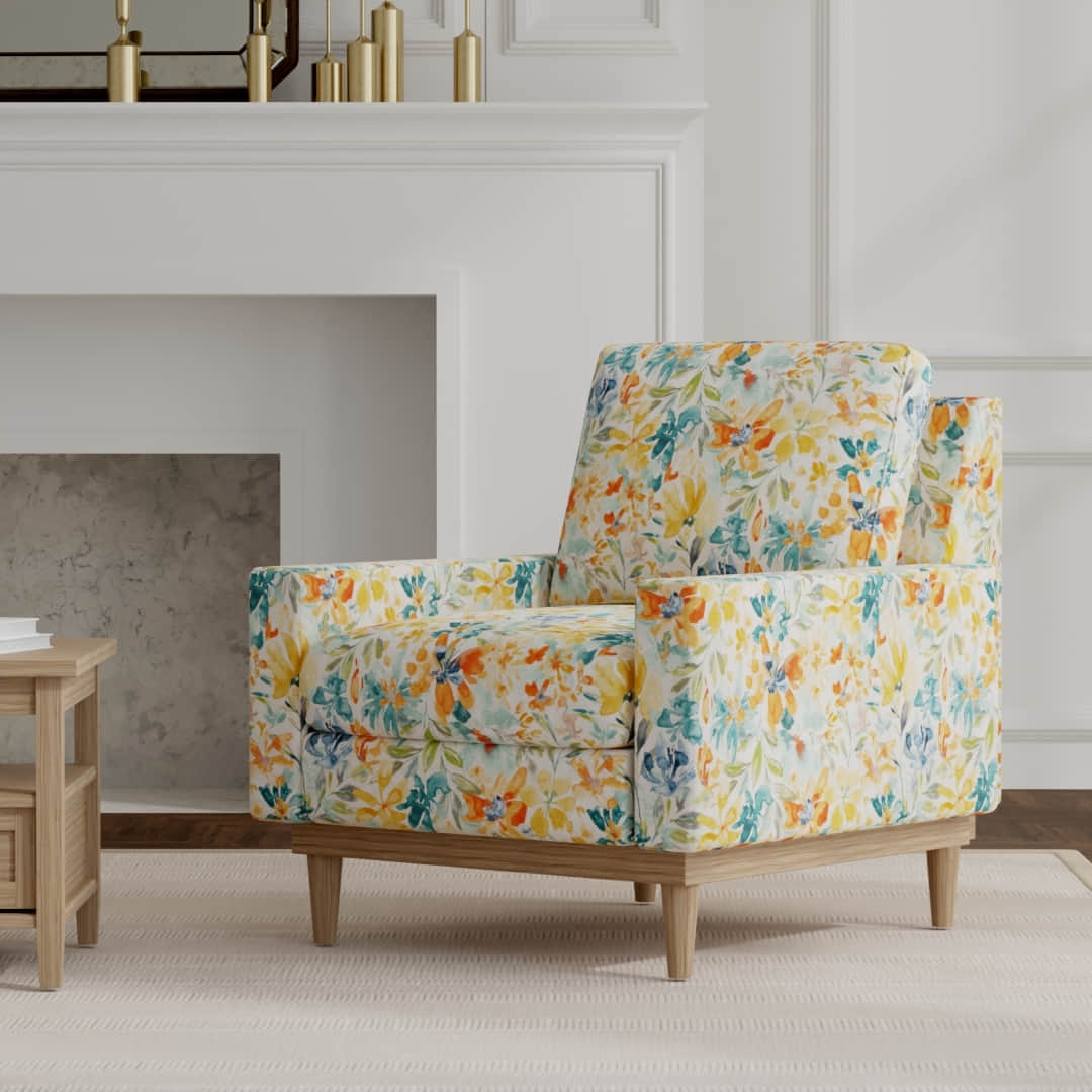 Webber Summer upholstered on a mid century modern chair