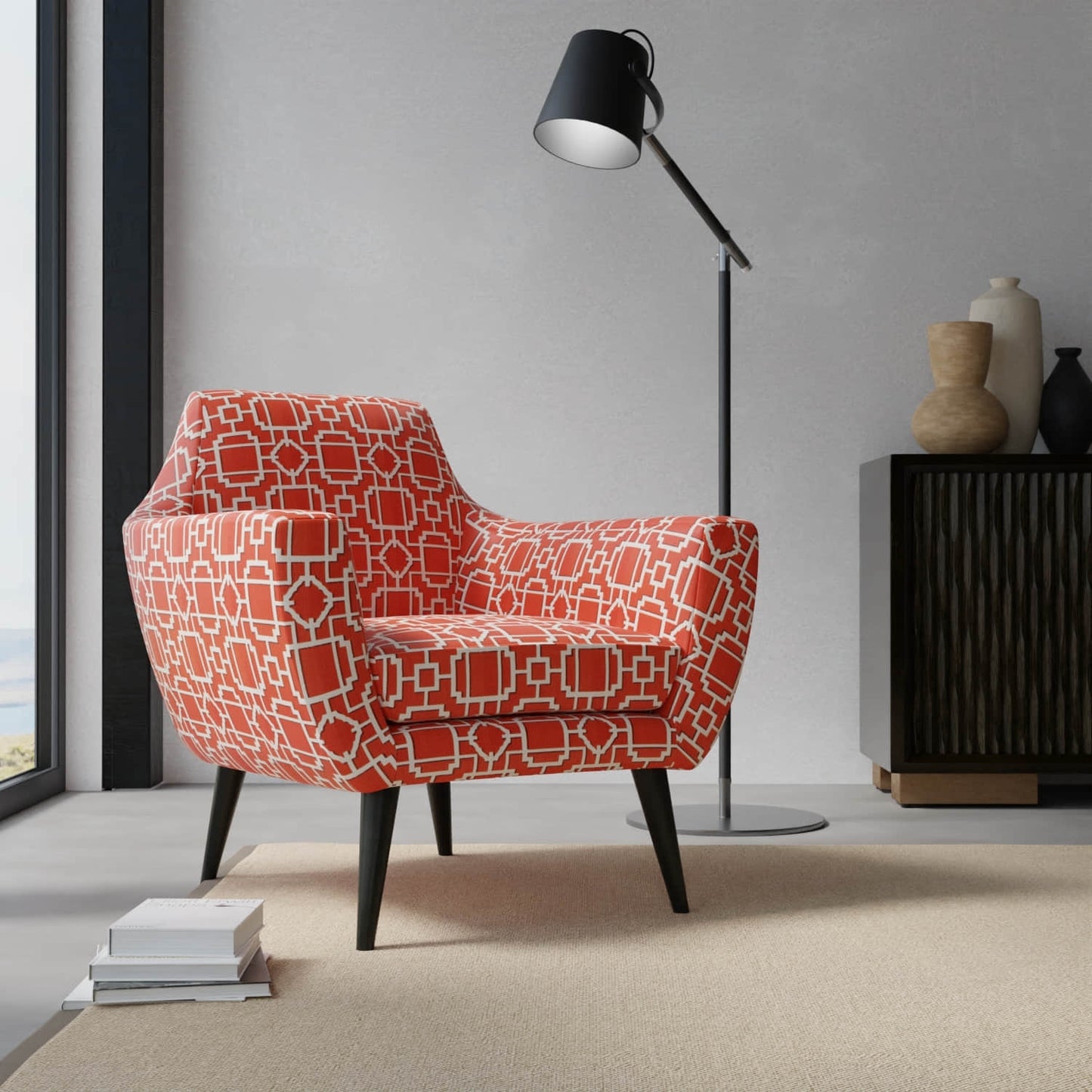 Wescott Mandarin upholstered on a contemporary chair