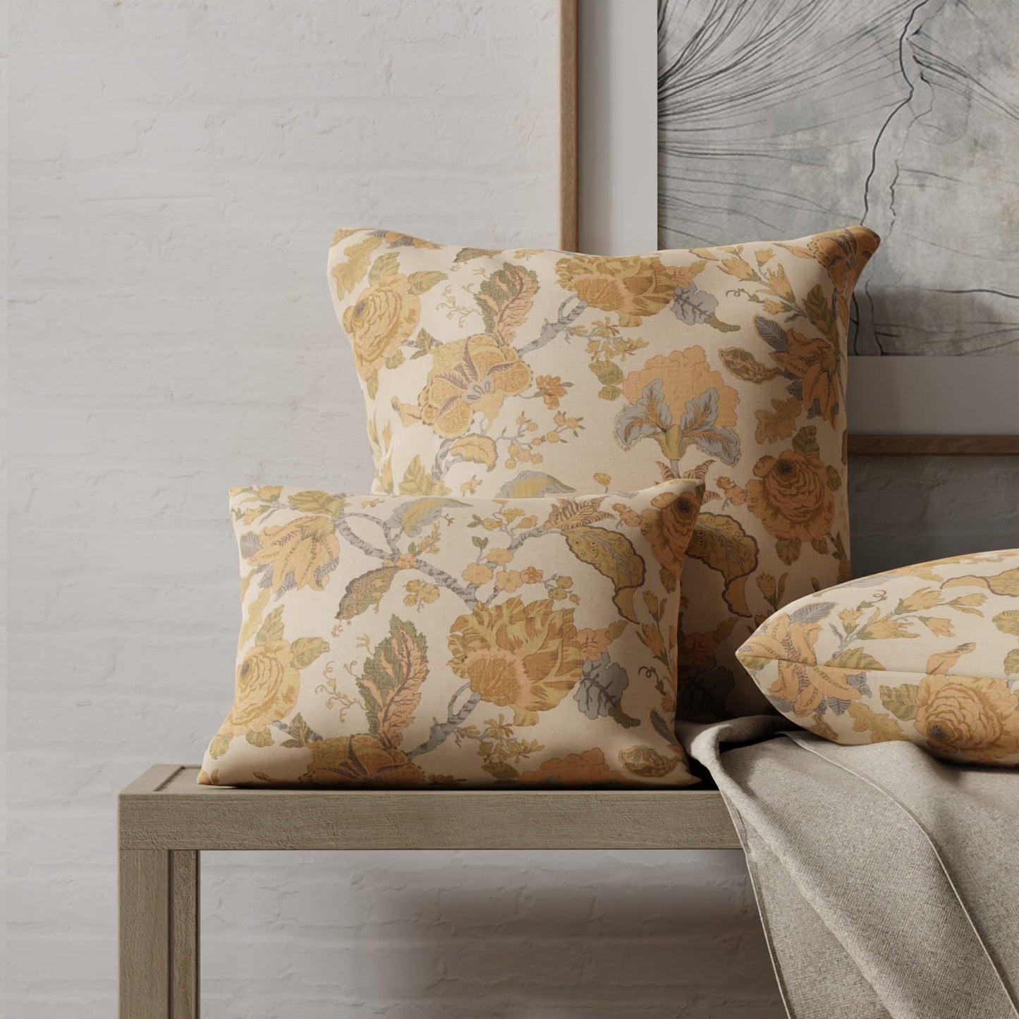 Willmar Peony made up on pillows