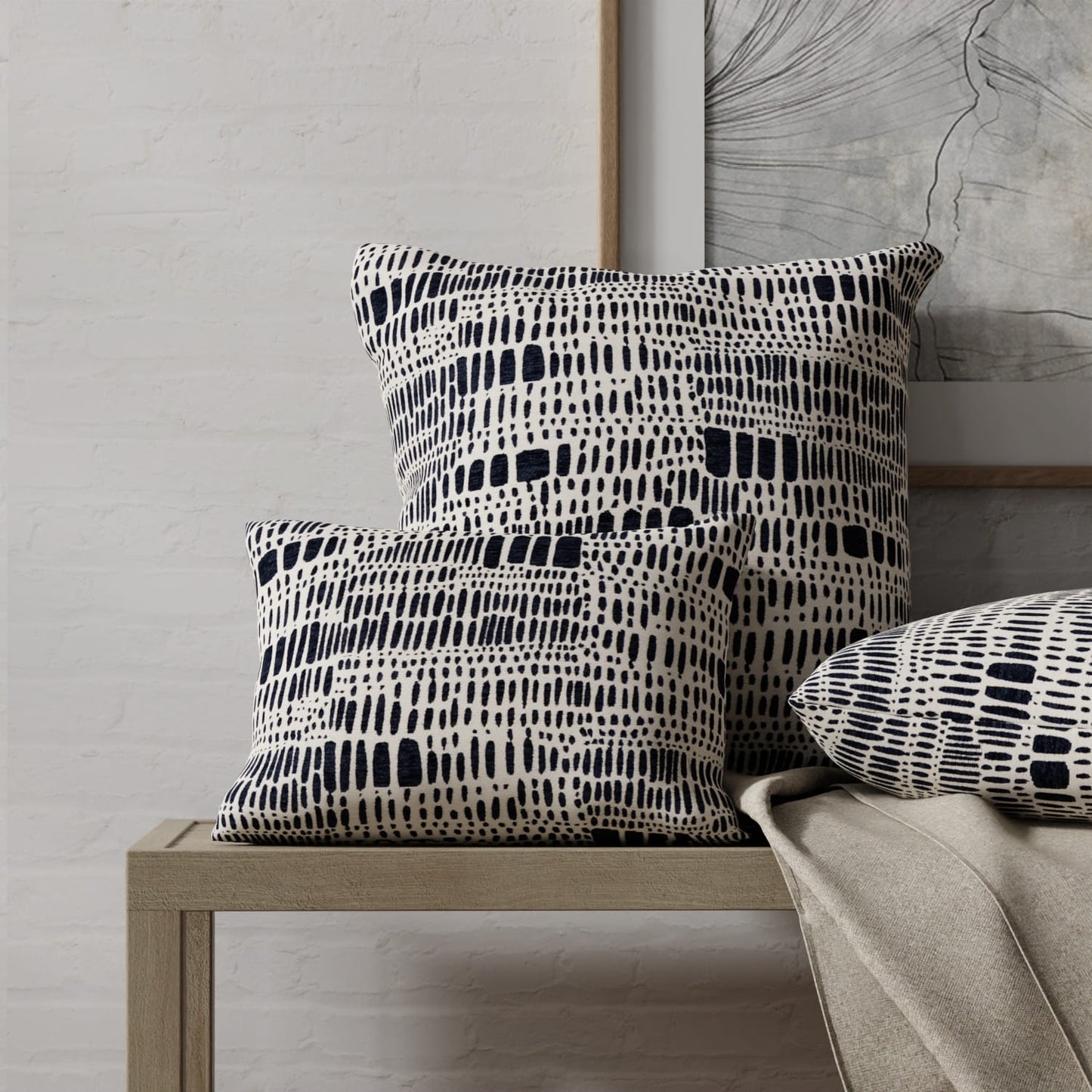 Winona Oxford made up on pillows