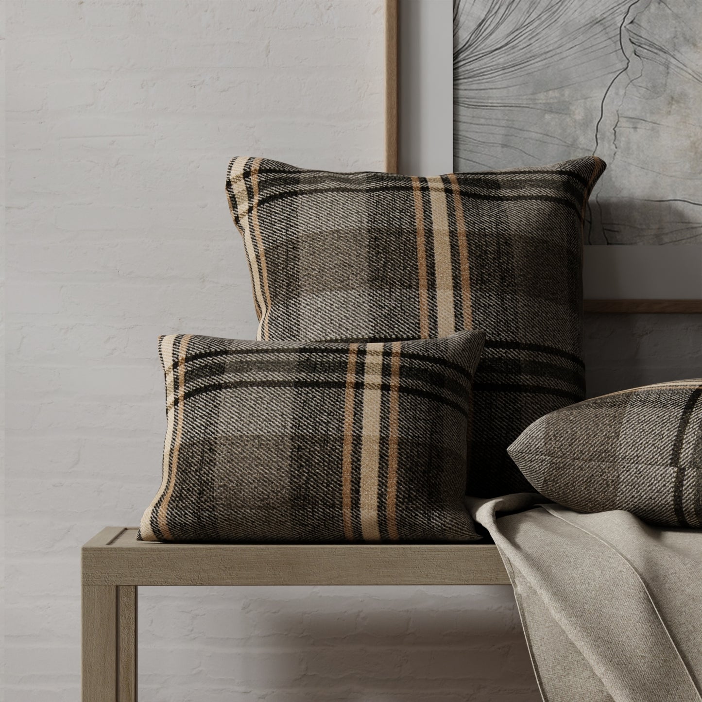 Gertrude Charcoal - Folio Fabrics