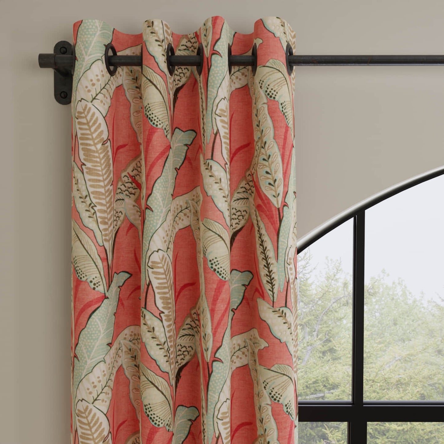 Berkley Coral made up on drapery
