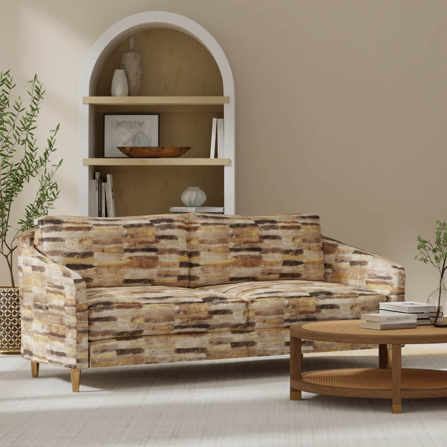 Bradshaw Topaz upholstered on a couch