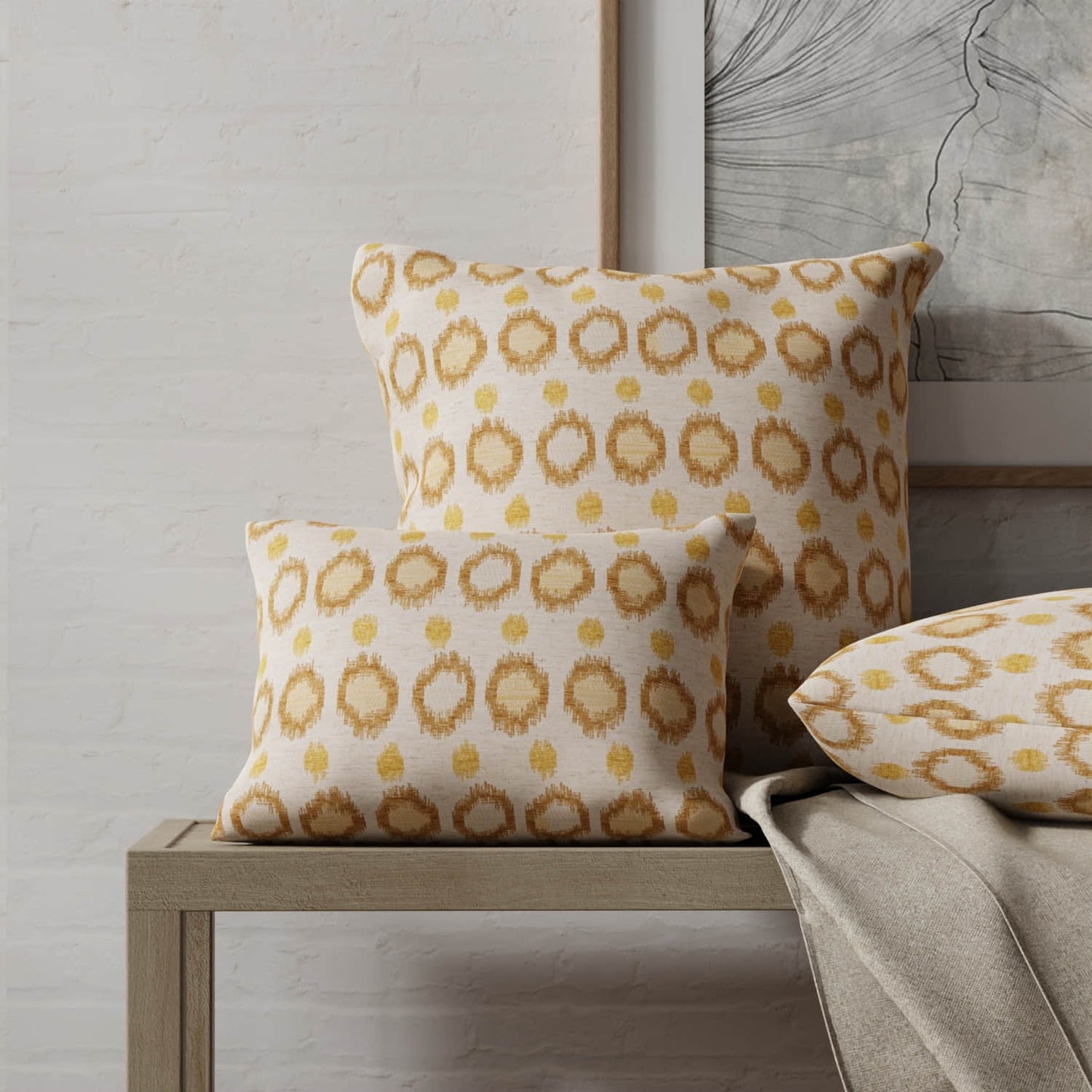 Cody Straw made up on pillows