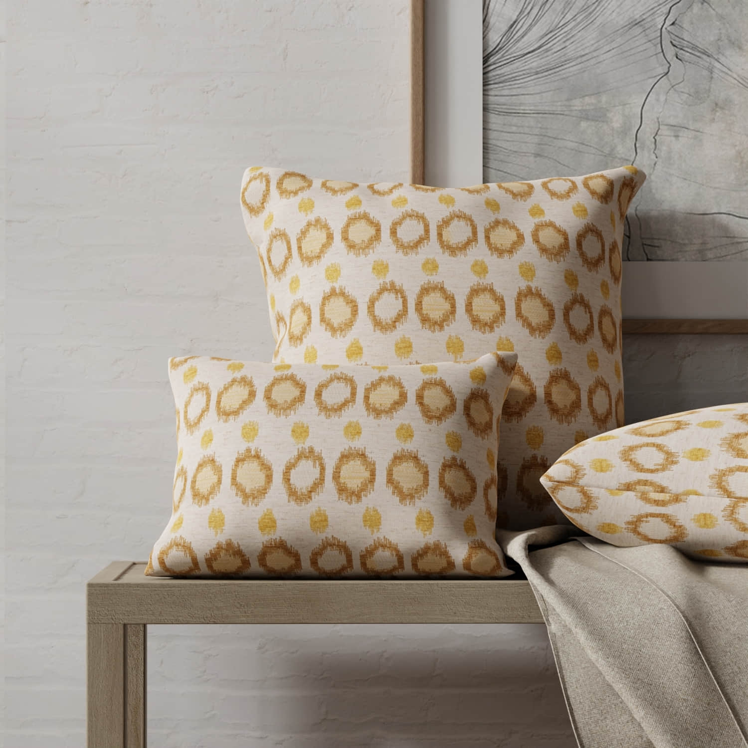 Cody Straw made up on pillows