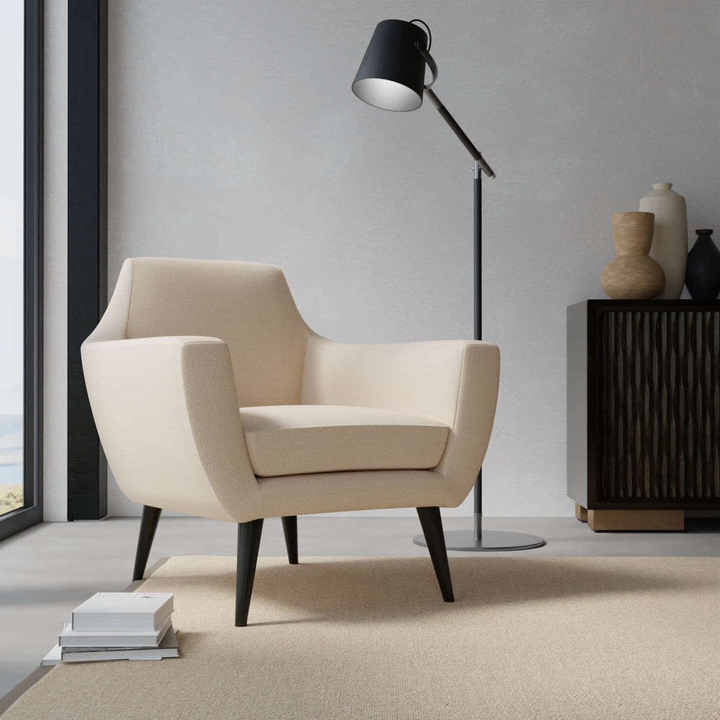 Cosgrove Oat upholstered on a contemporary chair