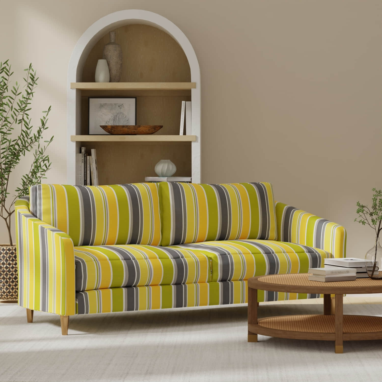 Dominica Limelight upholstered on a couch