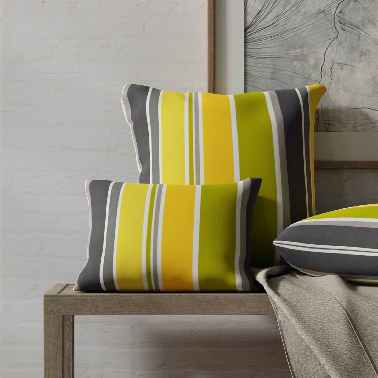 Dominica Limelight made up on pillows