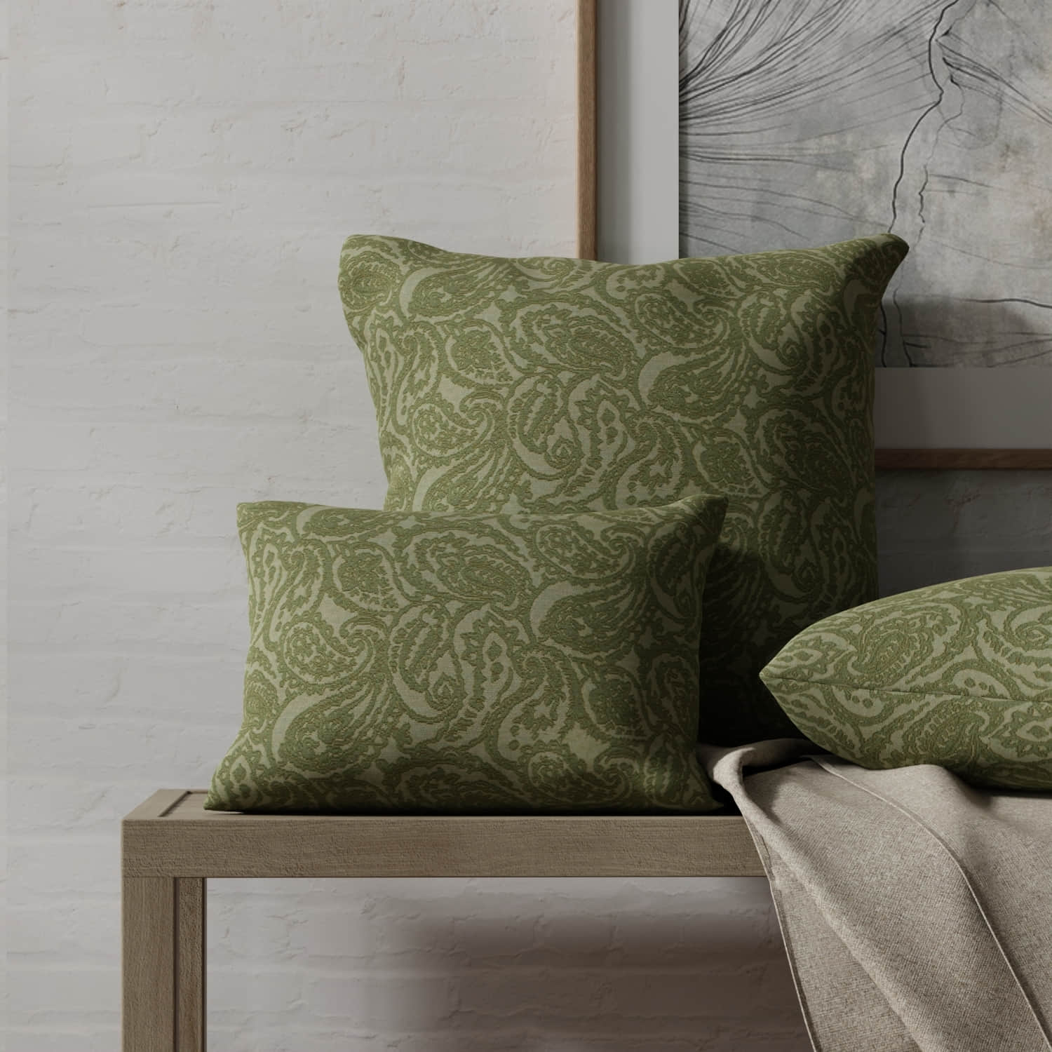 Dover Sage made up on pillows