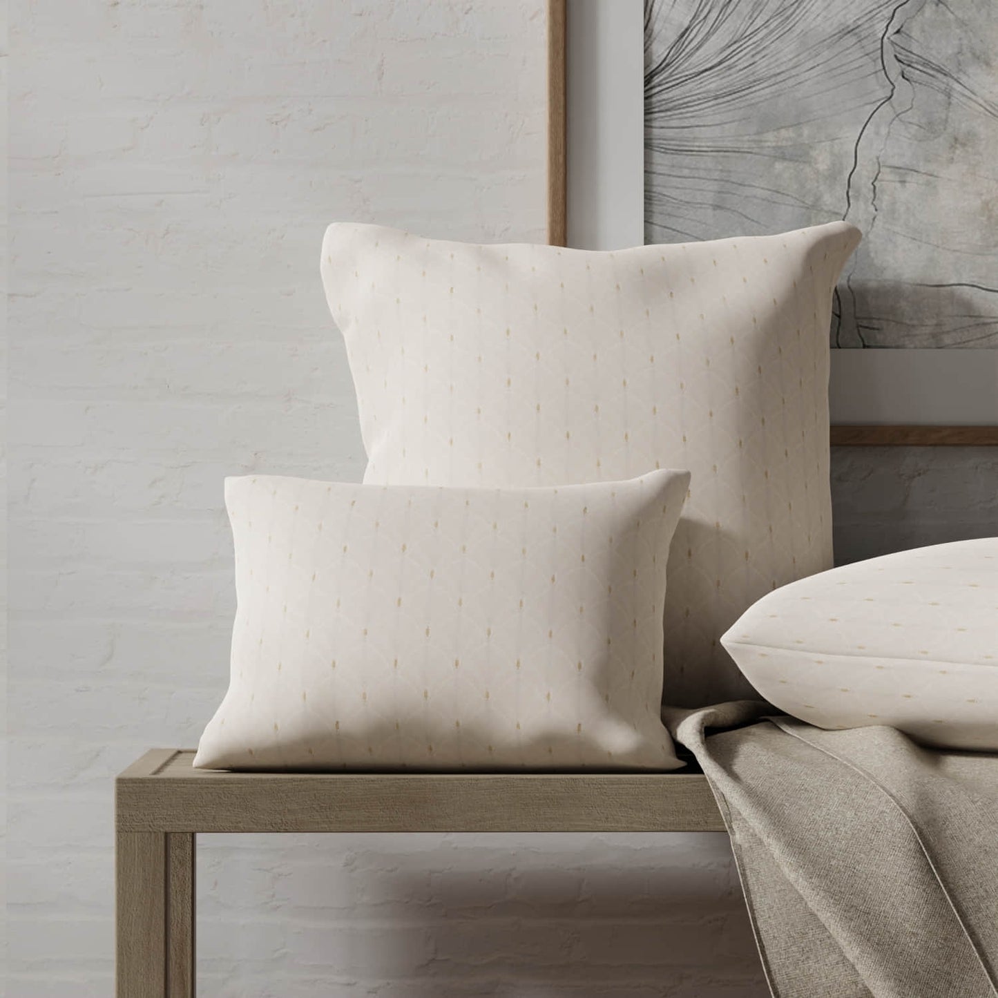 Joplin Ivory made up on pillows