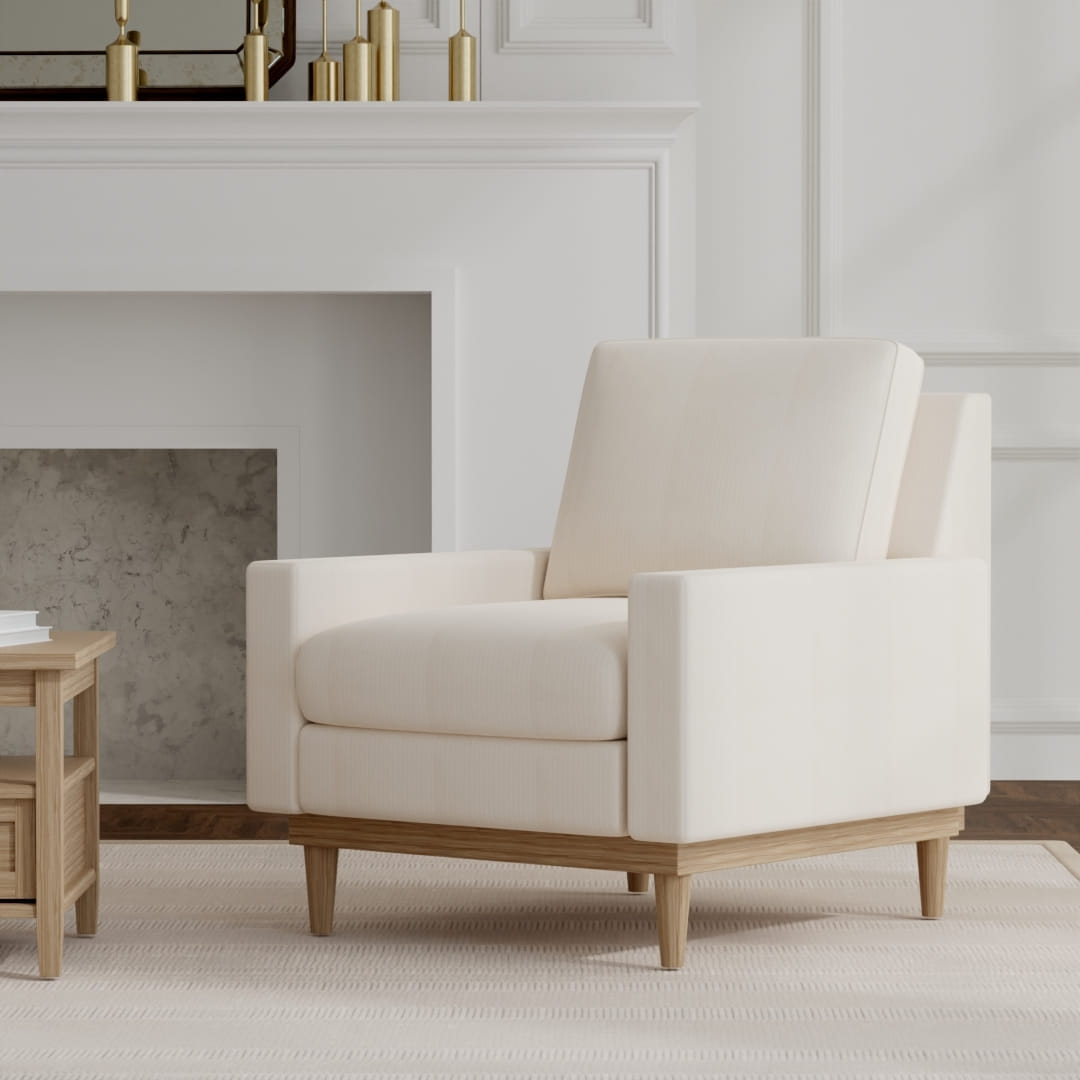 Joseph Ivory upholstered on a mid century modern chair